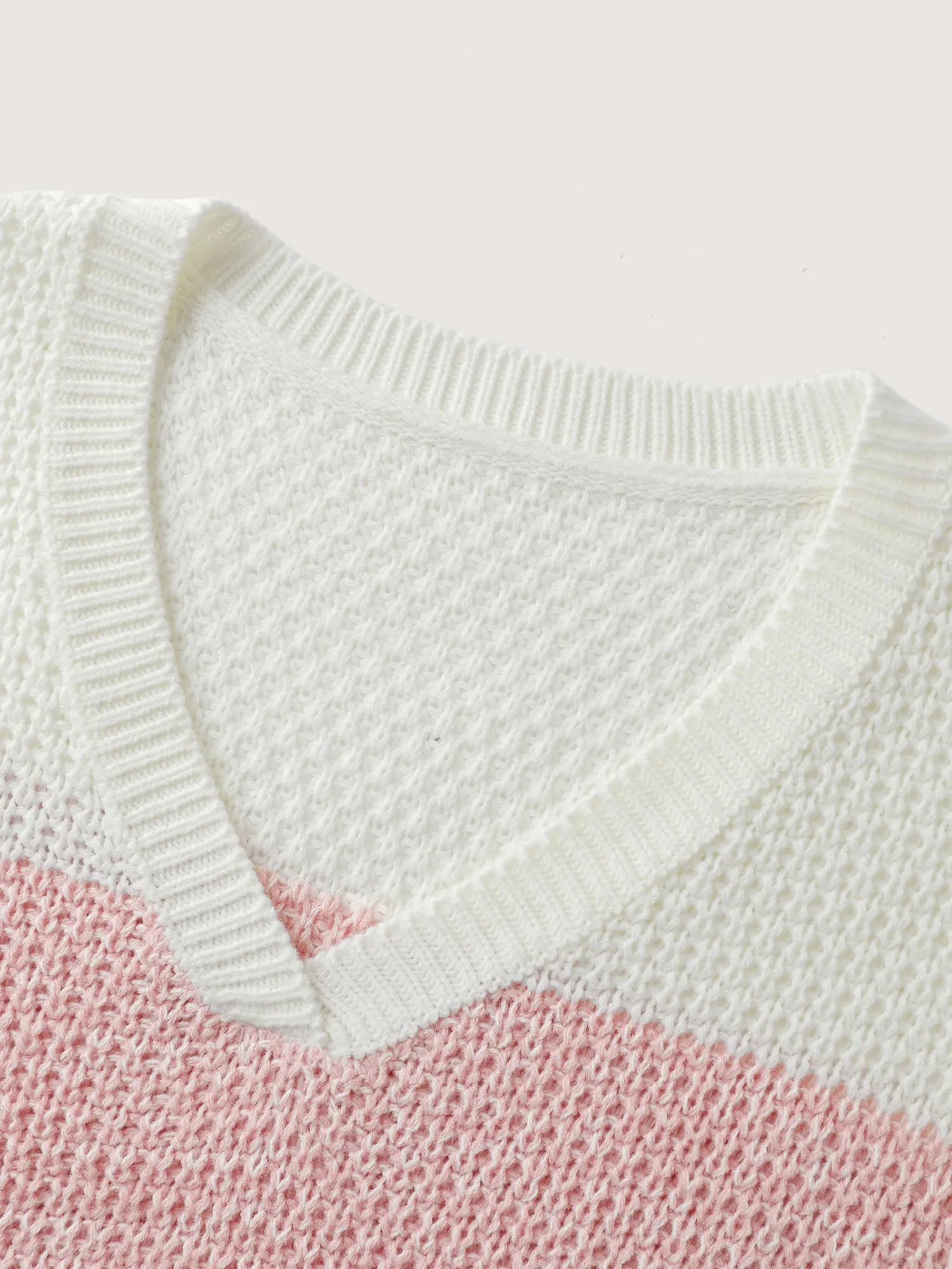 Colorblock Tissue-Textured Split Pullover sold by Bloomchic product image thumbnail 5