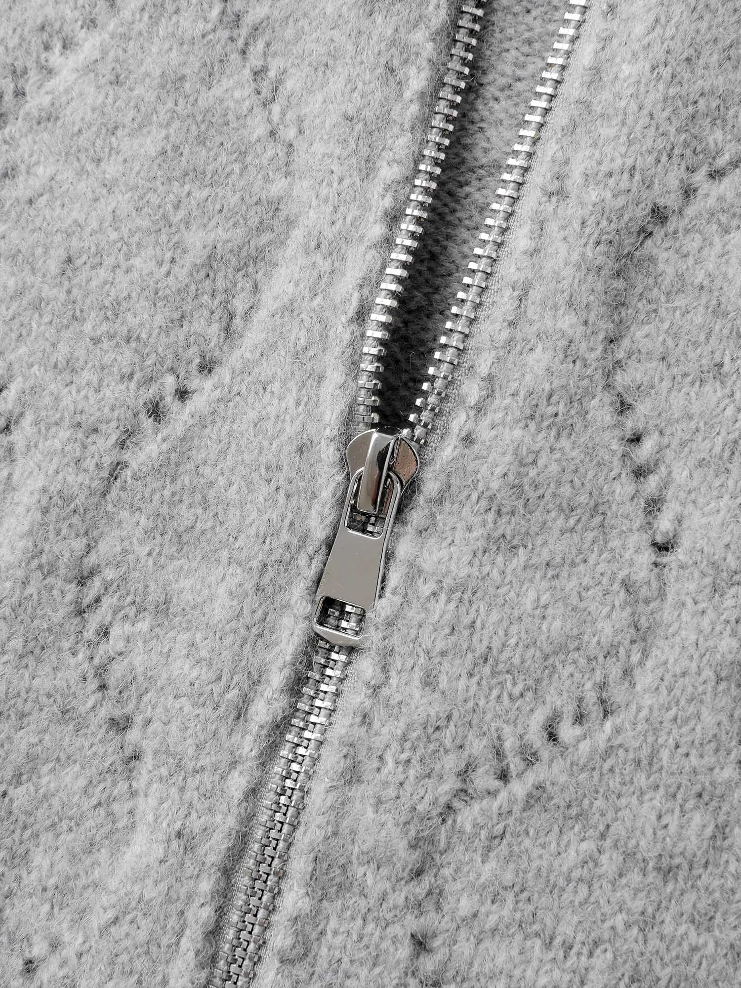 Textured Flared Sleeve Zipper Knit Cardigan sold by Bloomchic product image thumbnail 5