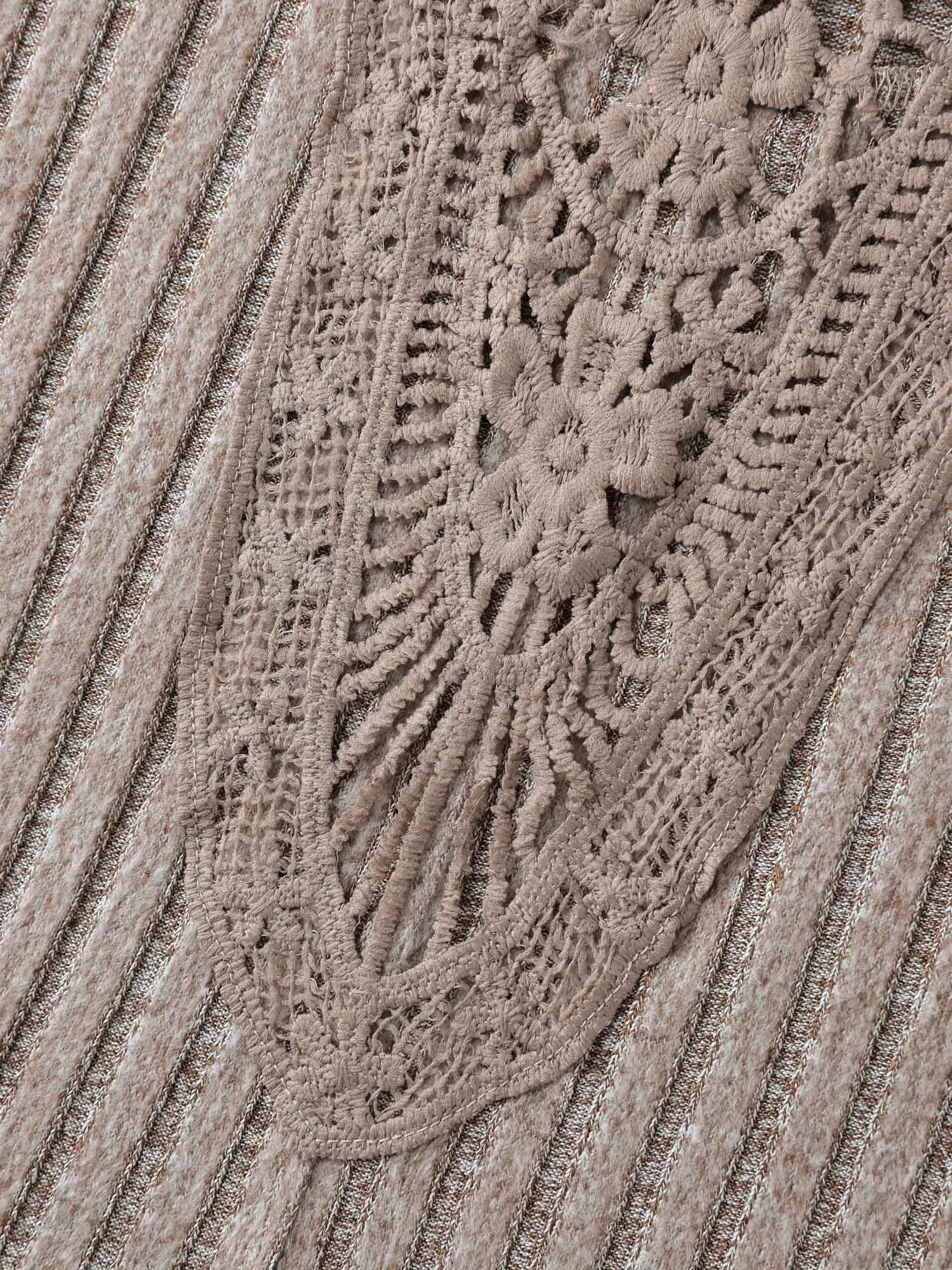 Lace Cut-Out Back Stretchy Knit Midi Dress sold by Bloomchic product image thumbnail 5