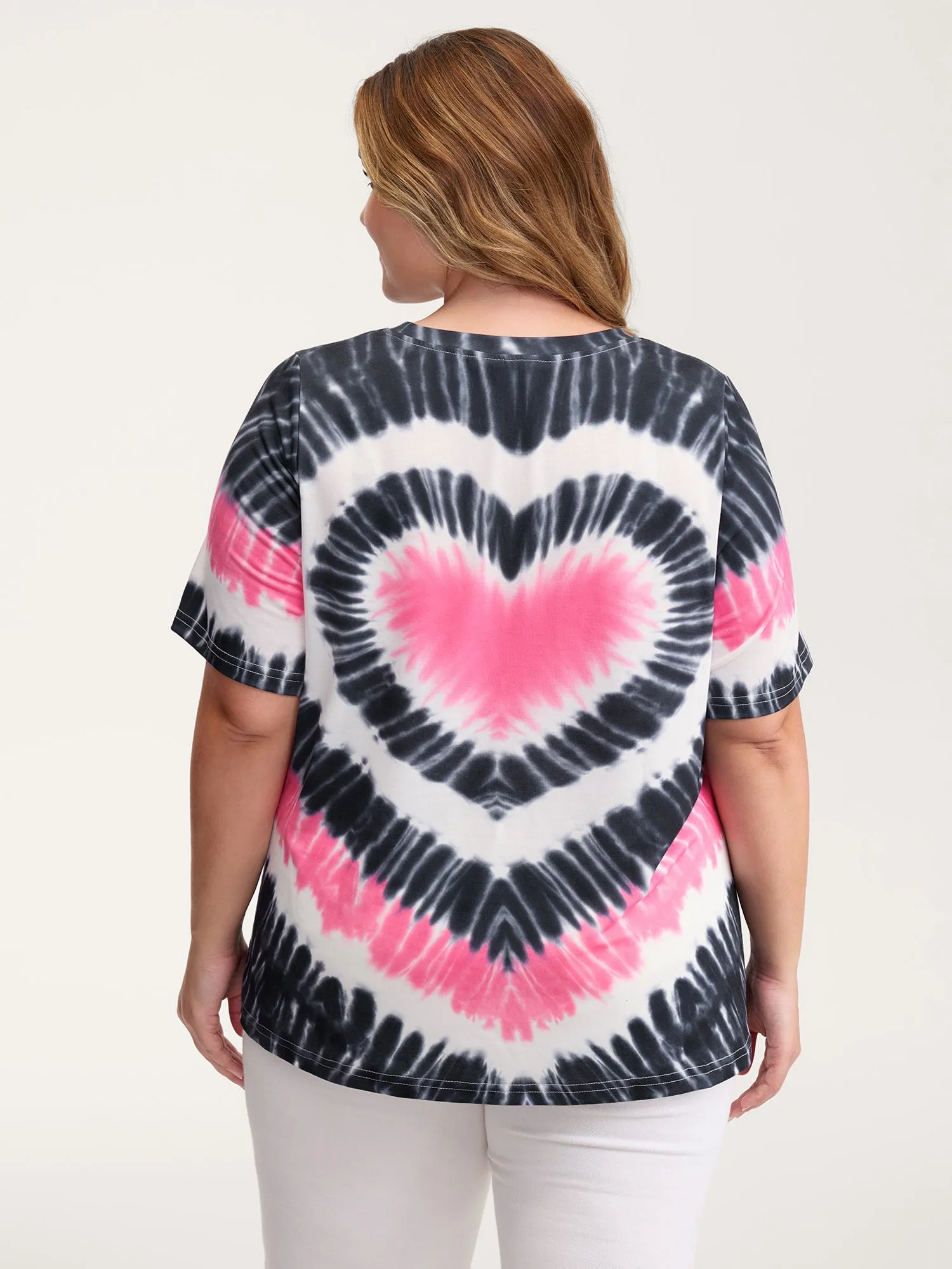 Love Heart Tie-Dye Print T-Shirt sold by Bloomchic product image thumbnail 4