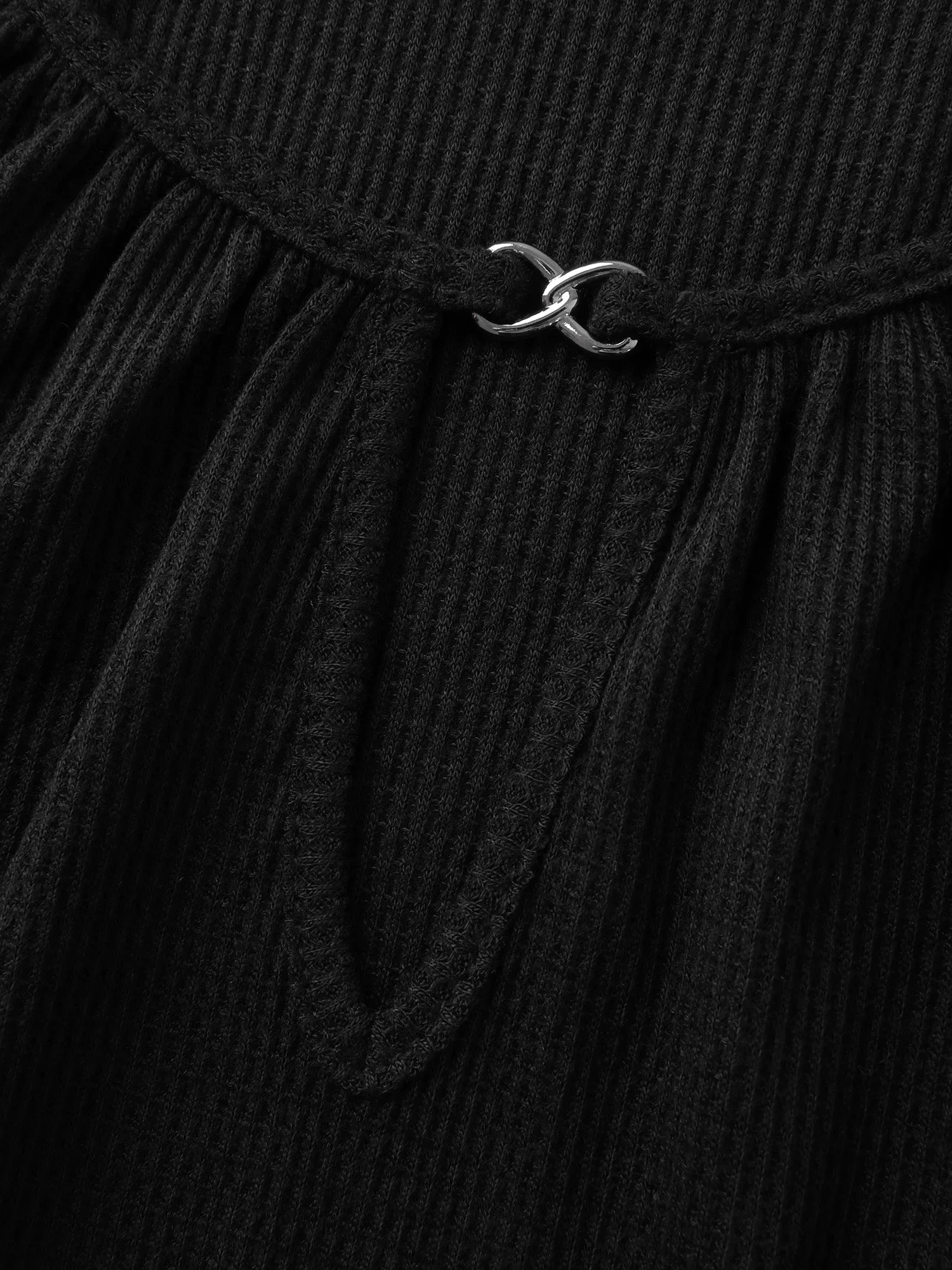 Waffle Grid Neck Cut-Out Tank Top sold by Bloomchic product image thumbnail 5