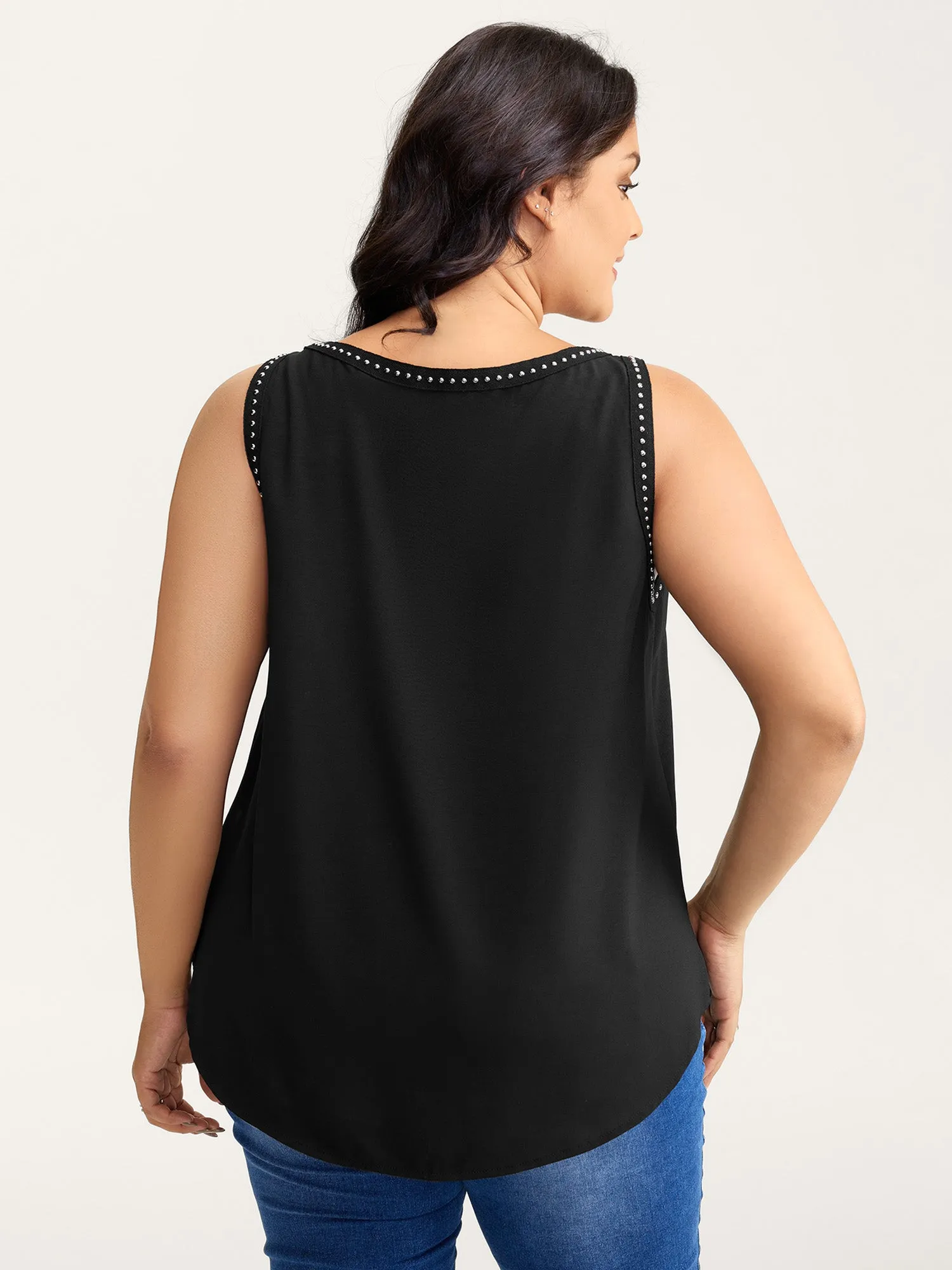 Round Neck Sequin Spliced Tank Top sold by Bloomchic product image thumbnail 4