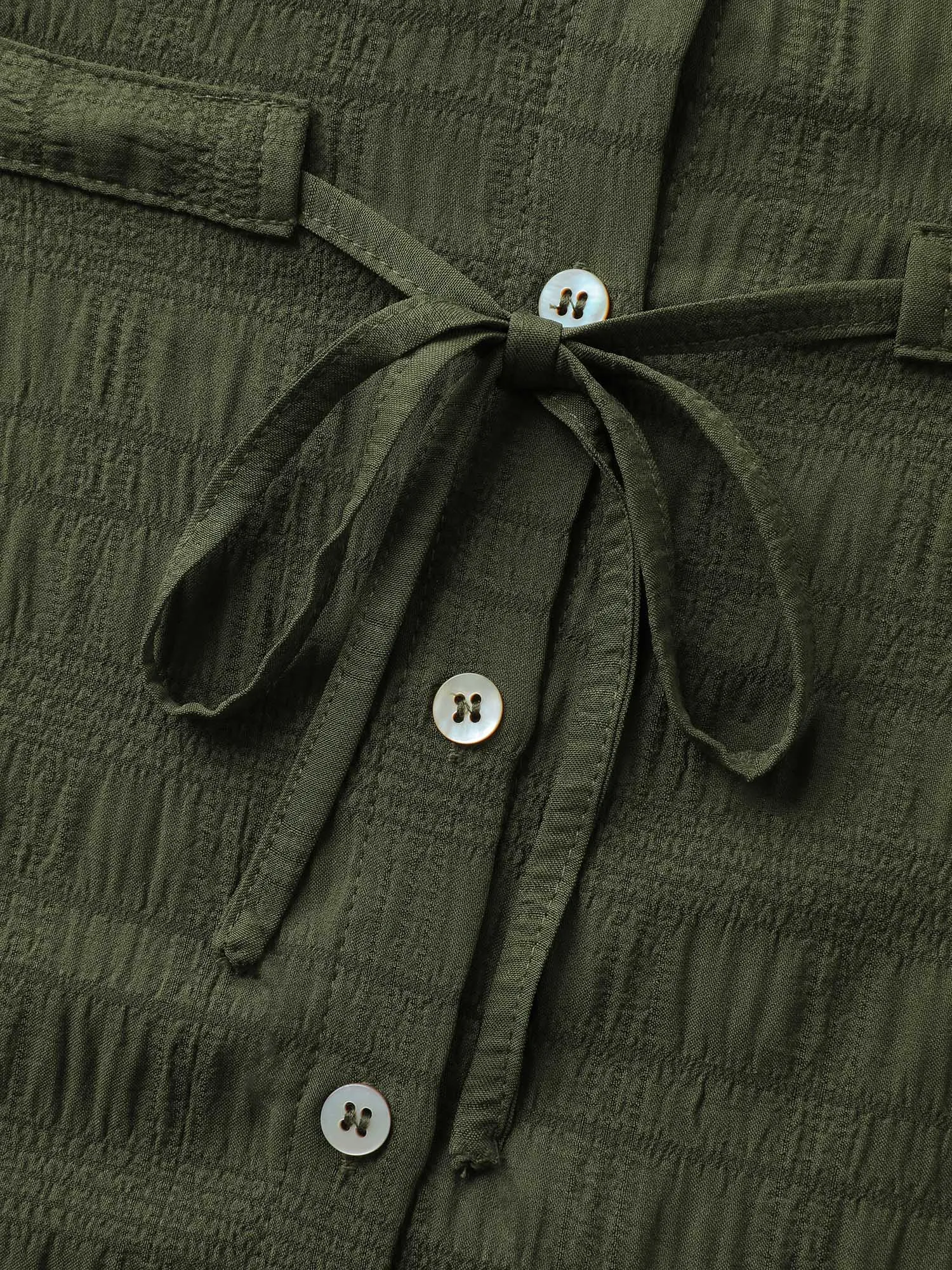 Textured Tab Sleeve Waist Drawstring Blouse sold by Bloomchic product image thumbnail 5