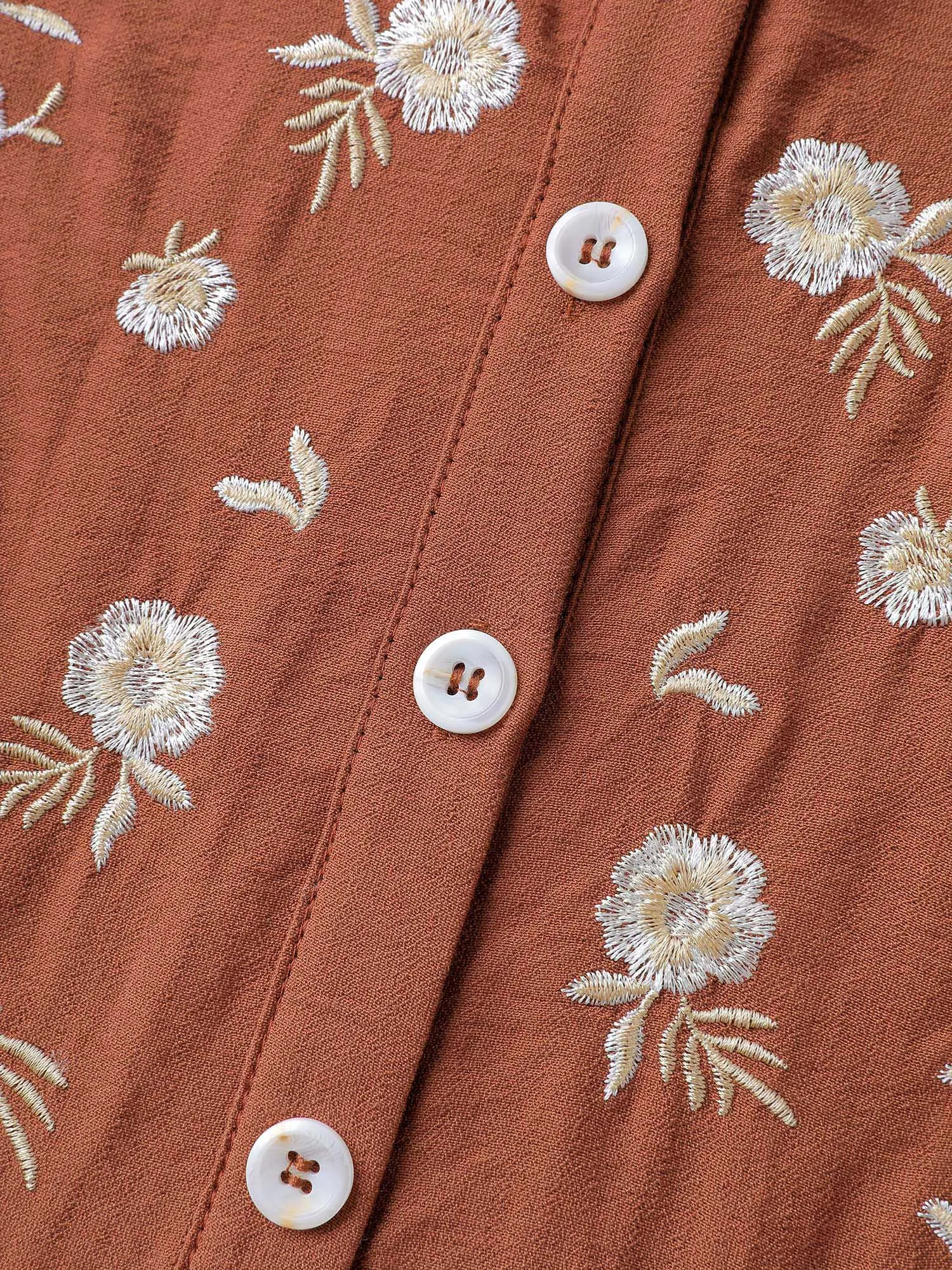 Supersoft Floral Embroidery Button Blouse sold by Bloomchic product image thumbnail 5