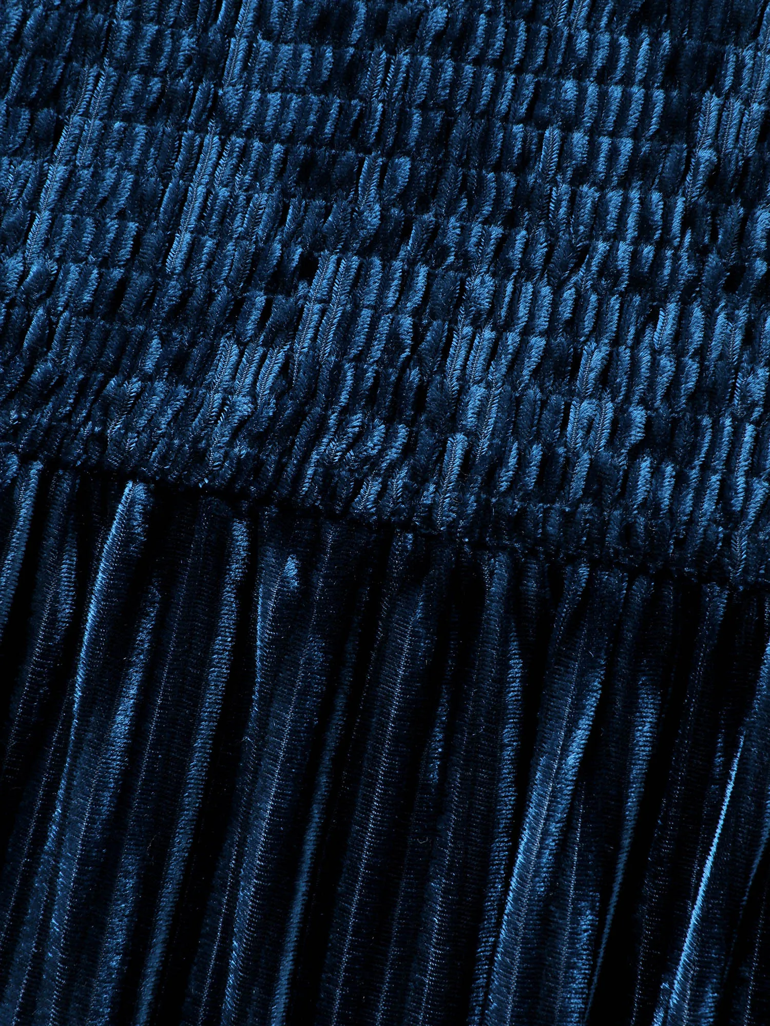 Velvet Shirred Bodice Stretchy Waist Blouse sold by Bloomchic product image thumbnail 5