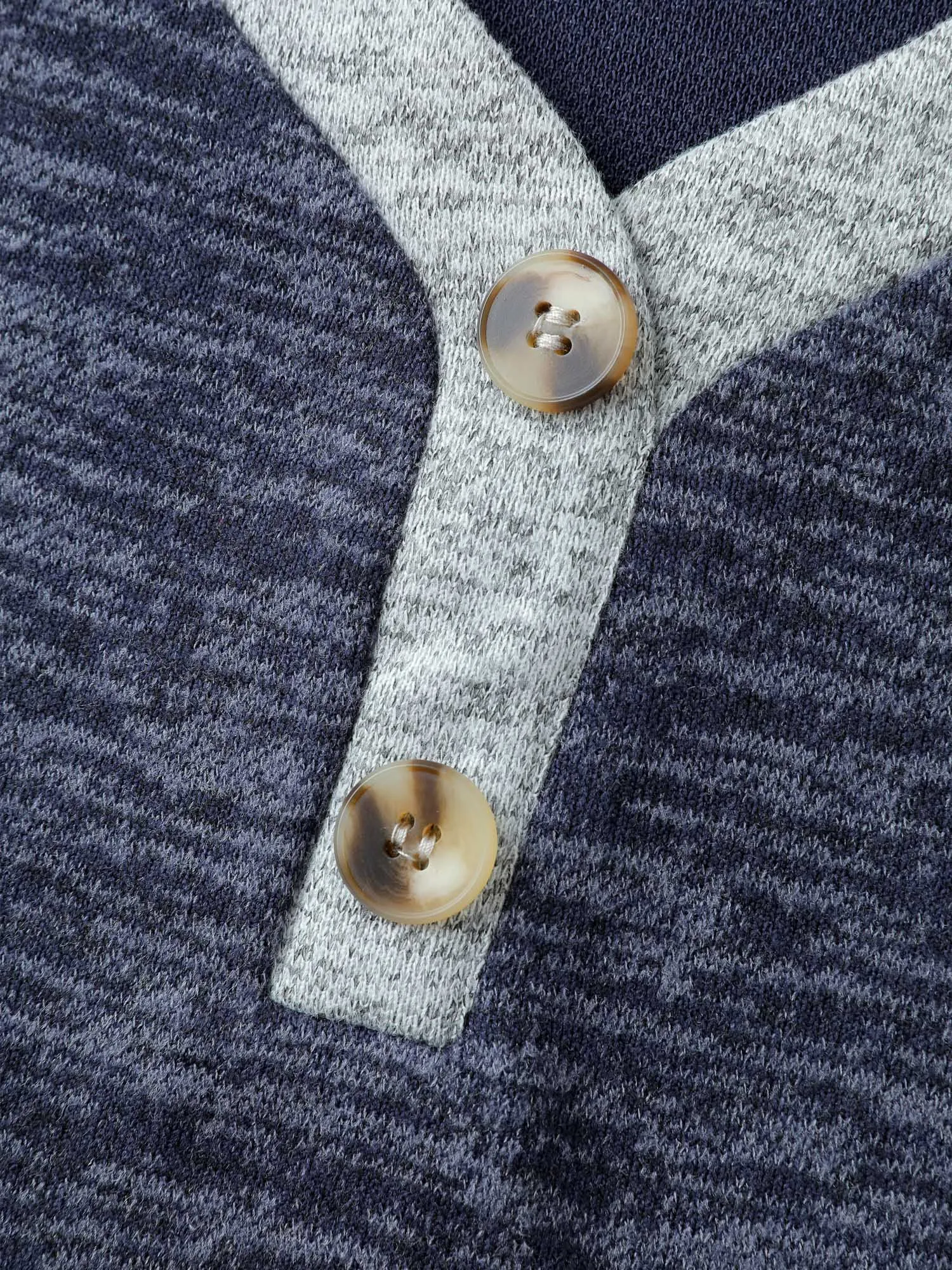 Color Contrast V-Neck Button Sweatshirt sold by Bloomchic product image thumbnail 5