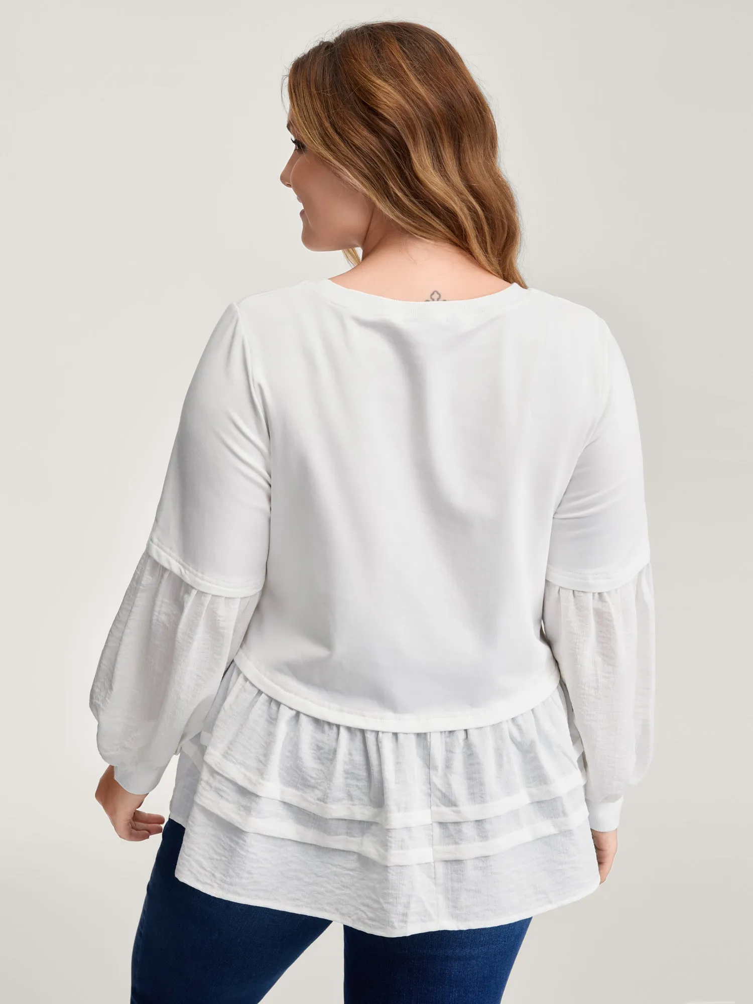 Textured Faux Two-Piece Pleated Sweatshirt sold by Bloomchic product image thumbnail 4