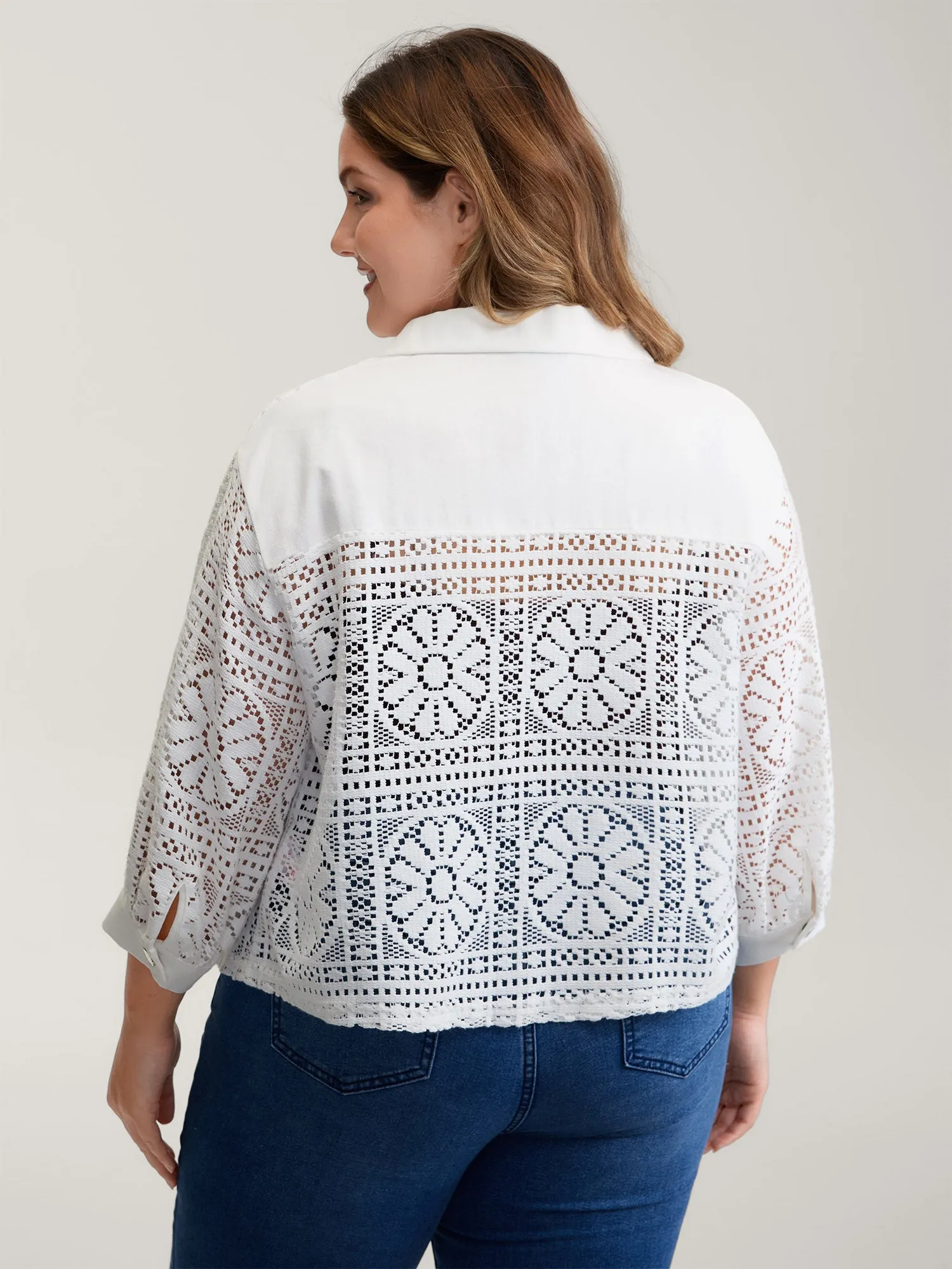 Cut-Out Lace Relaxed-Fit Kimono sold by Bloomchic product image thumbnail 5