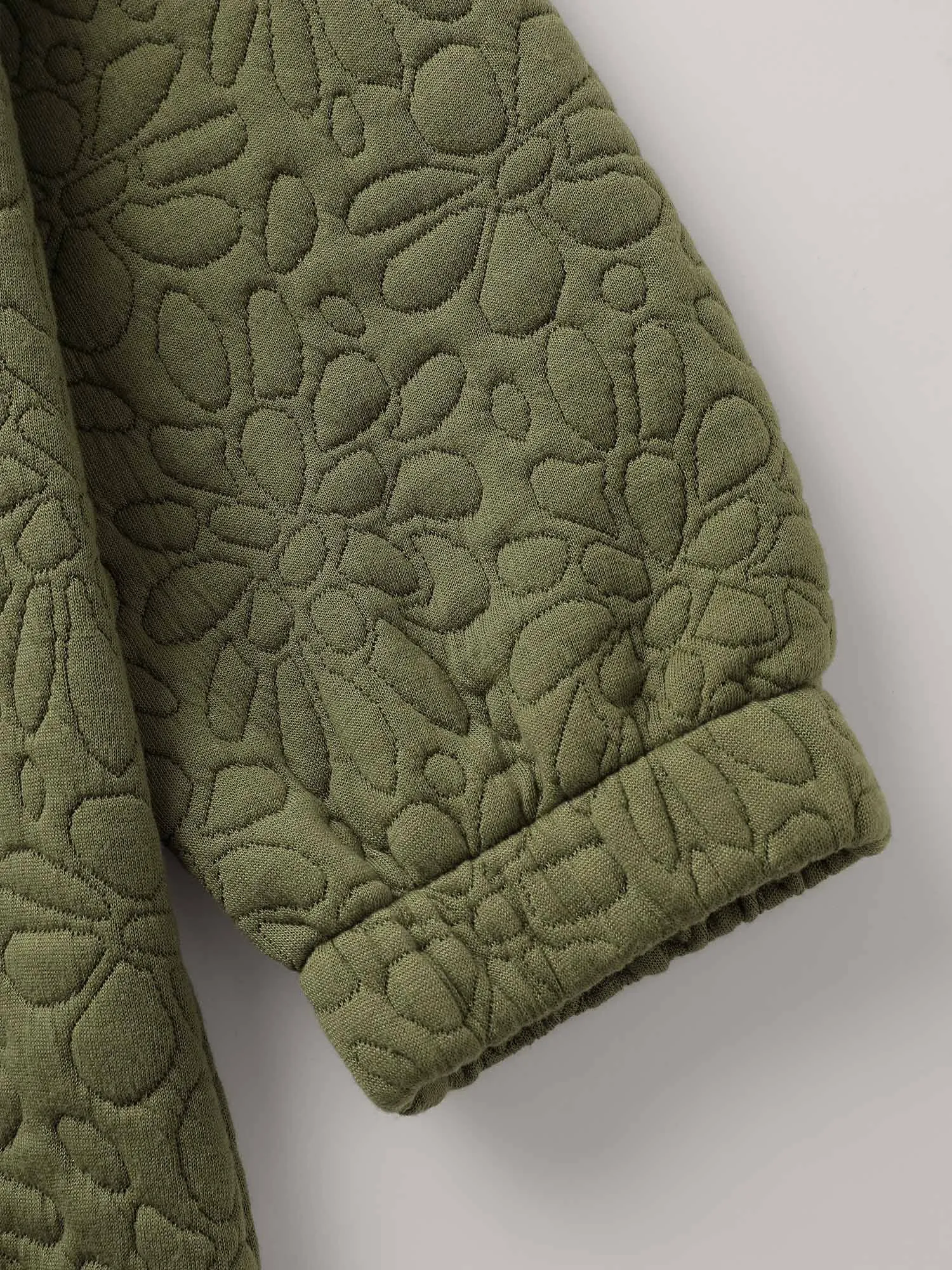 Floral Textured Zipper Front Jacket sold by Bloomchic product image thumbnail 5