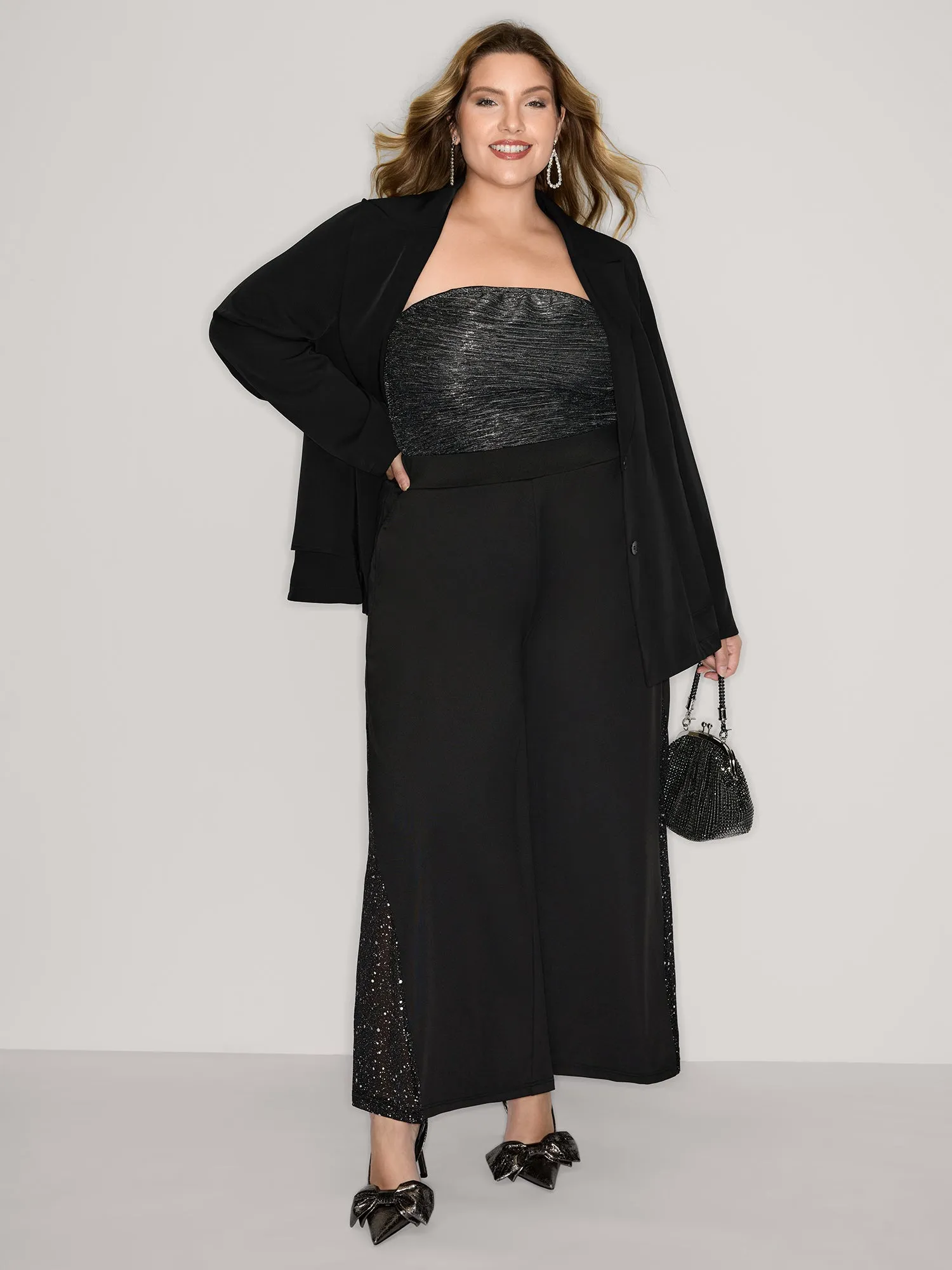 Ruffled Hem Double Button Blazer sold by Bloomchic product image thumbnail 2