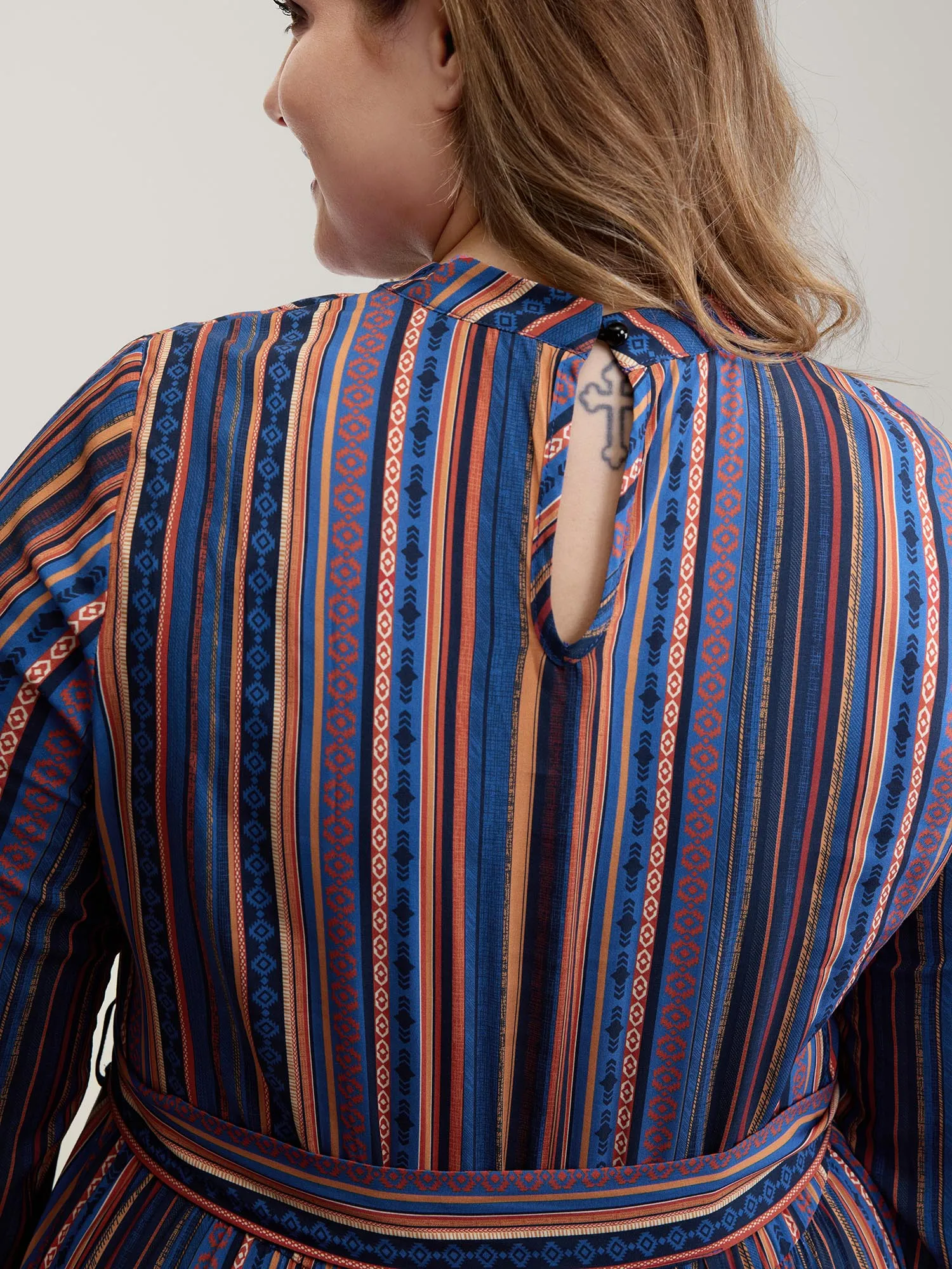 Stripe Tassels Stretchy Waist Pockets Maxi Dress sold by Bloomchic product image thumbnail 5