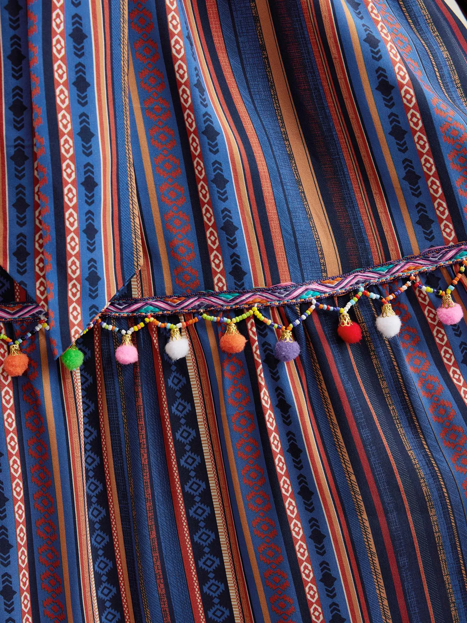 Stripe Tassels Stretchy Waist Pockets Maxi Dress sold by Bloomchic product image thumbnail 4