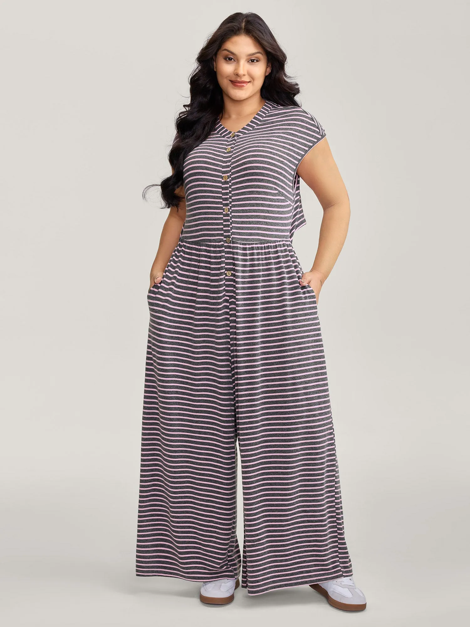 Easy Peezy Cut-Out Stretchy Waist Jumpsuit sold by Bloomchic product image thumbnail 3