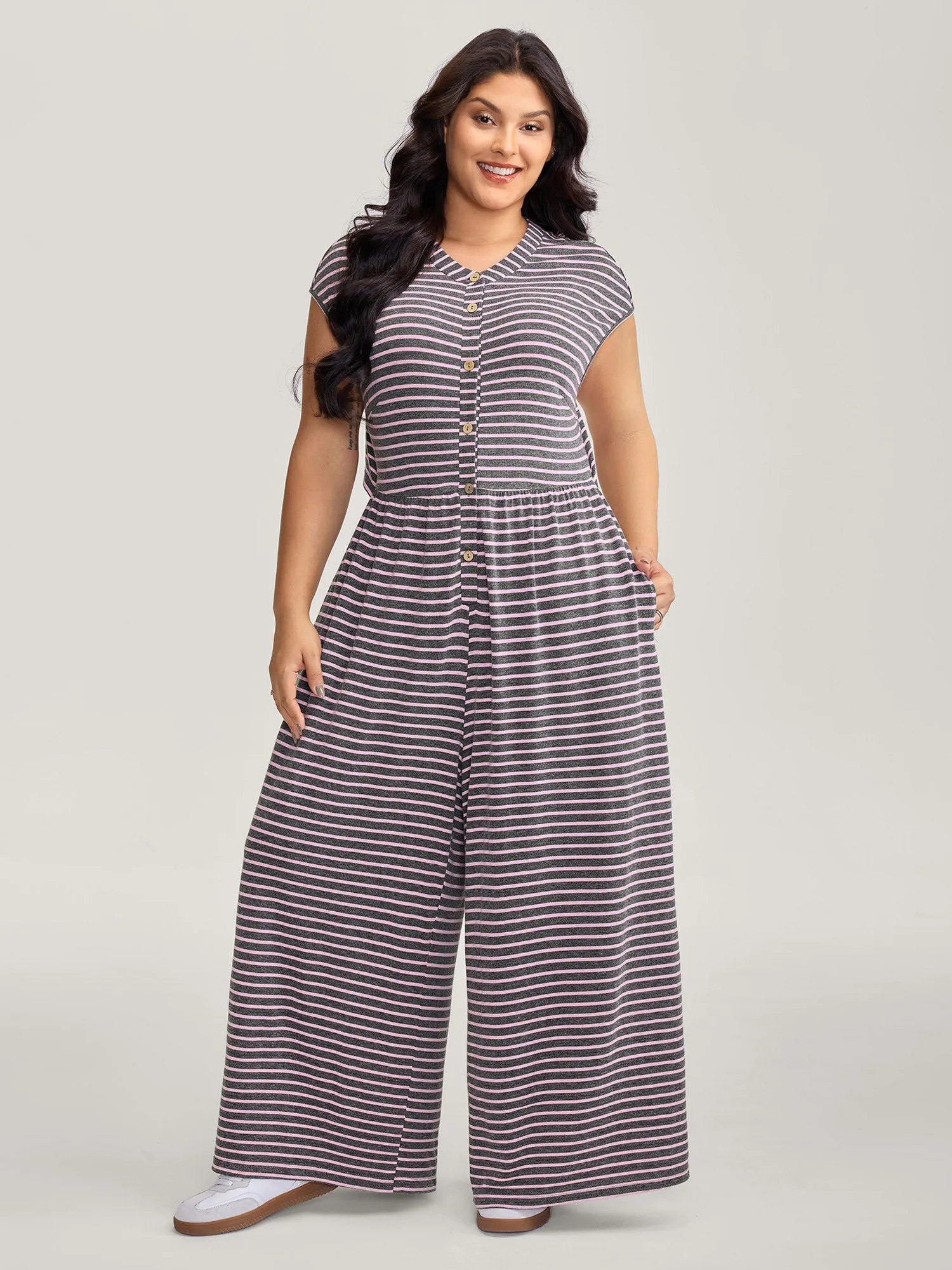 Easy Peezy Cut-Out Stretchy Waist Jumpsuit sold by Bloomchic
