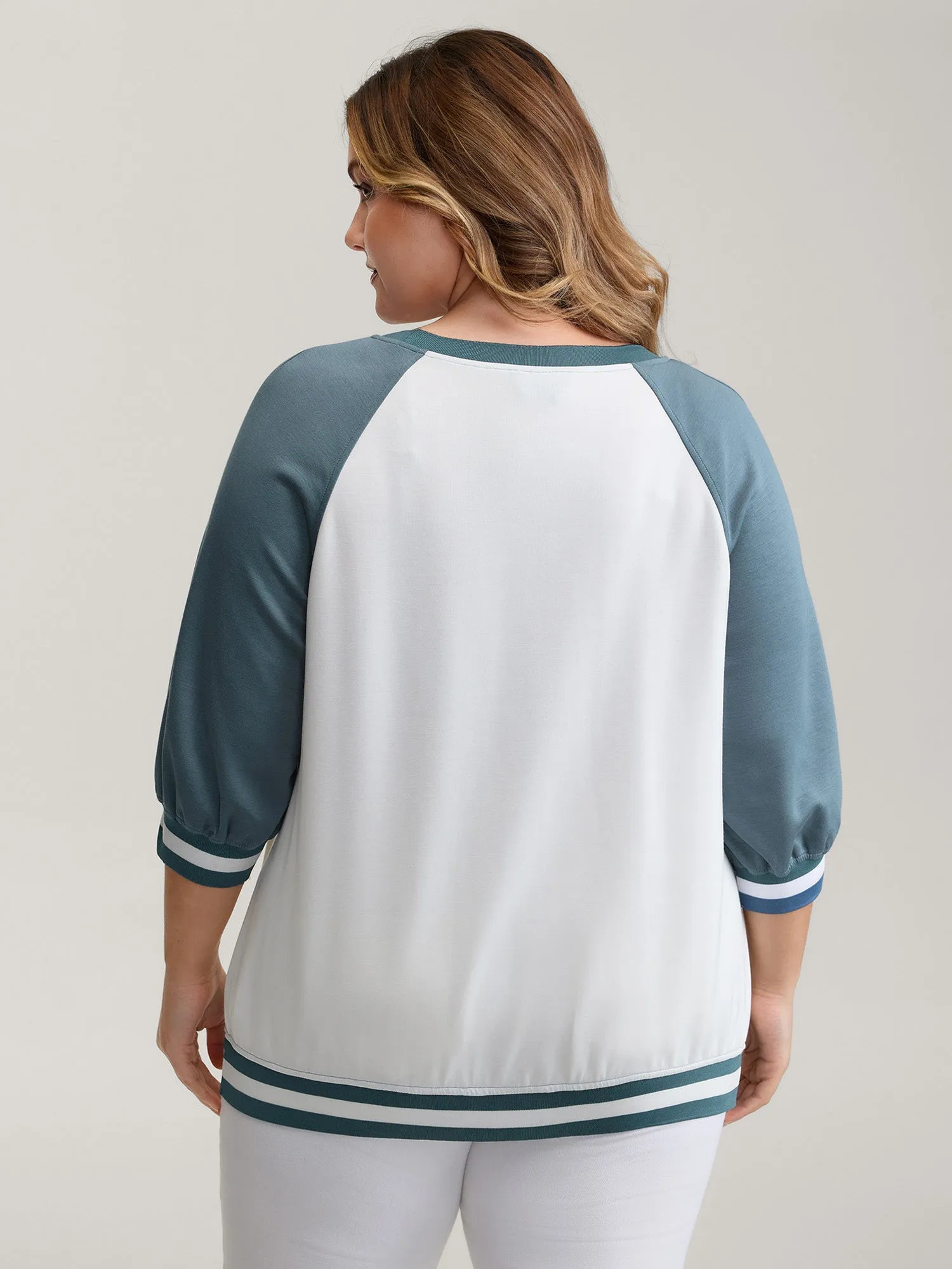 Supersoft Color Contrast Round Neck Sweatshirt sold by Bloomchic product image thumbnail 4