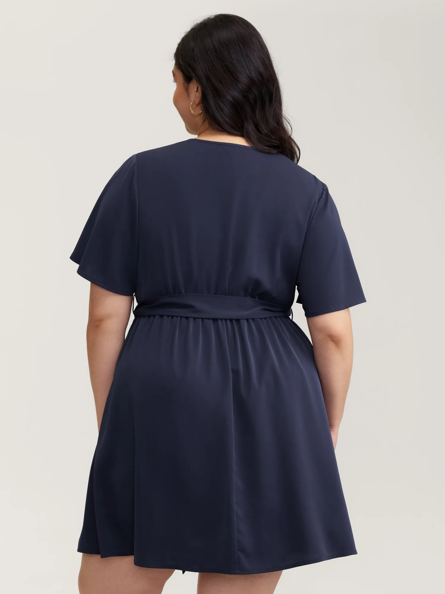 V-Neck Adjustable Belted Waist Mini Dress sold by Bloomchic product image thumbnail 5