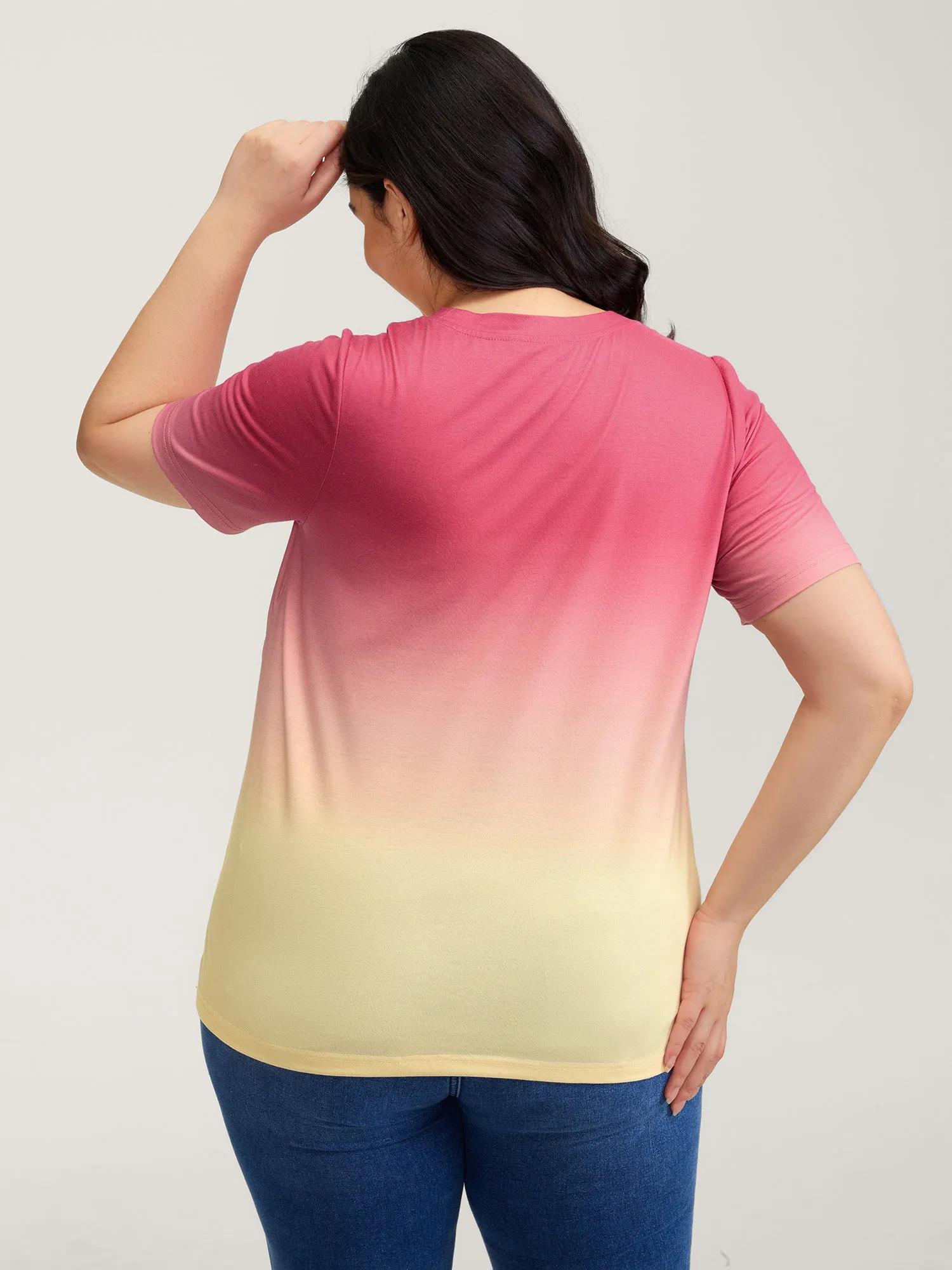 Supersoft Tie-Dye Gradient Graphic T-Shirt sold by Bloomchic product image thumbnail 4