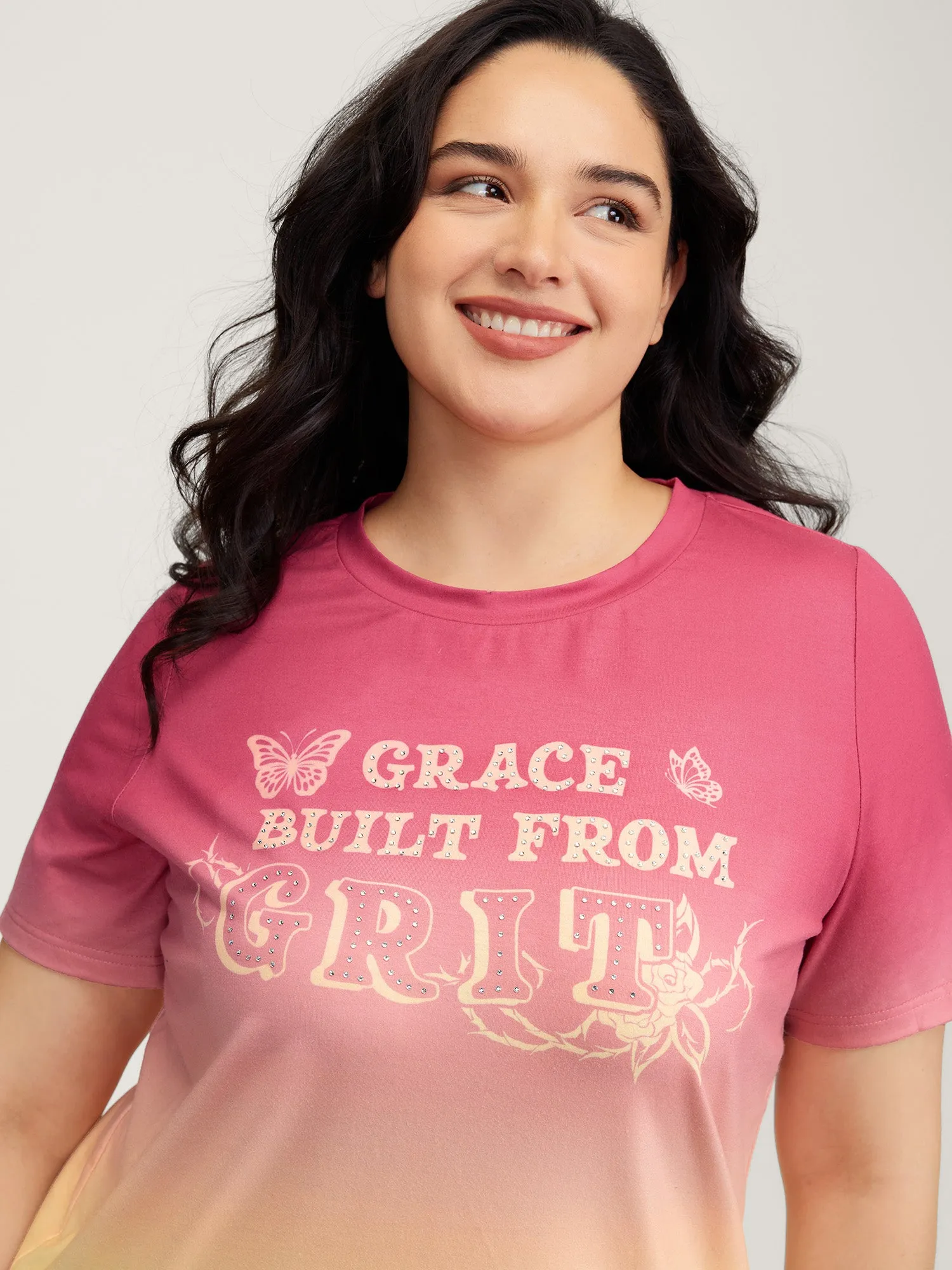 Supersoft Tie-Dye Gradient Graphic T-Shirt sold by Bloomchic