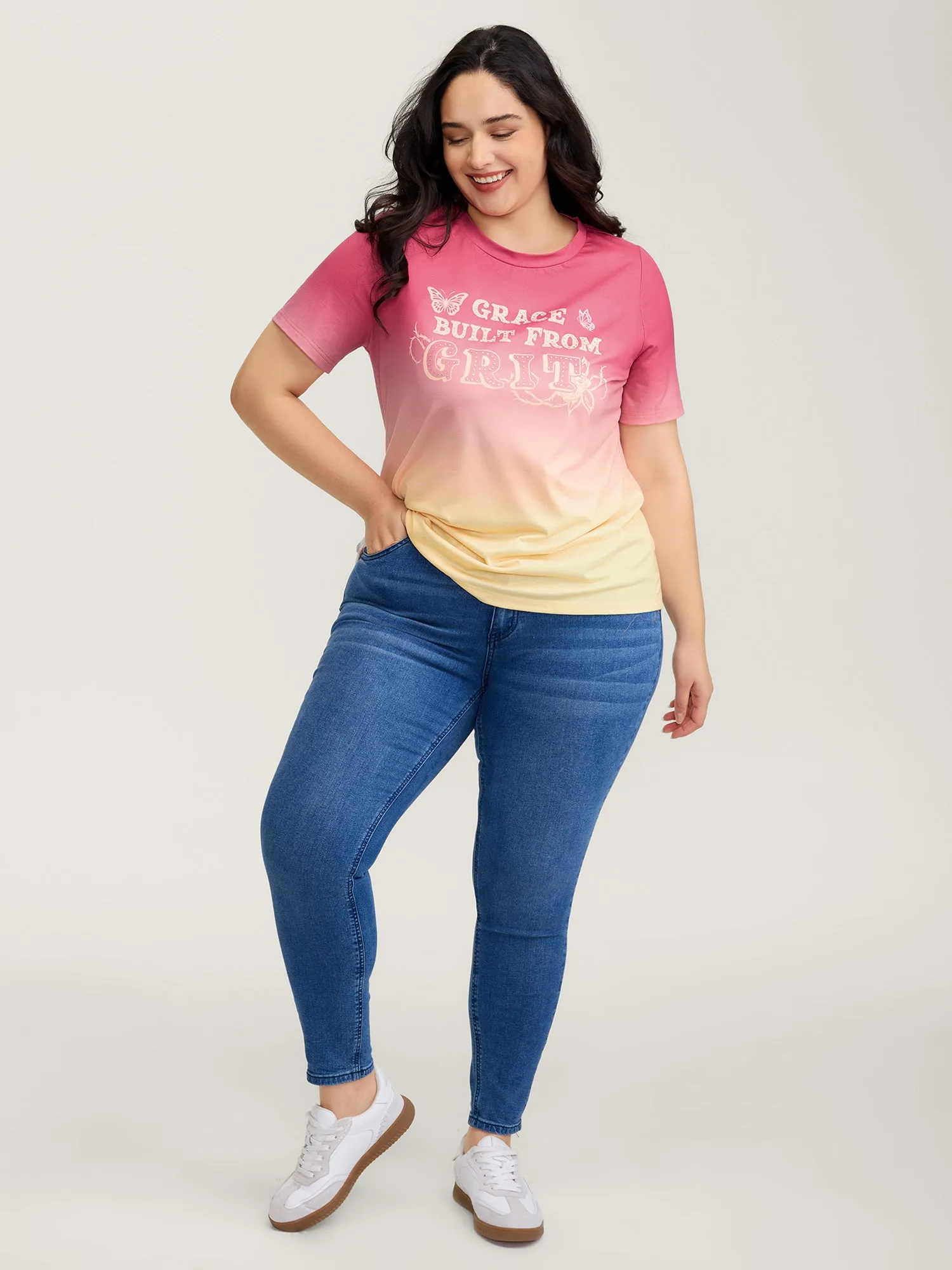 Supersoft Tie-Dye Gradient Graphic T-Shirt sold by Bloomchic product image thumbnail 3