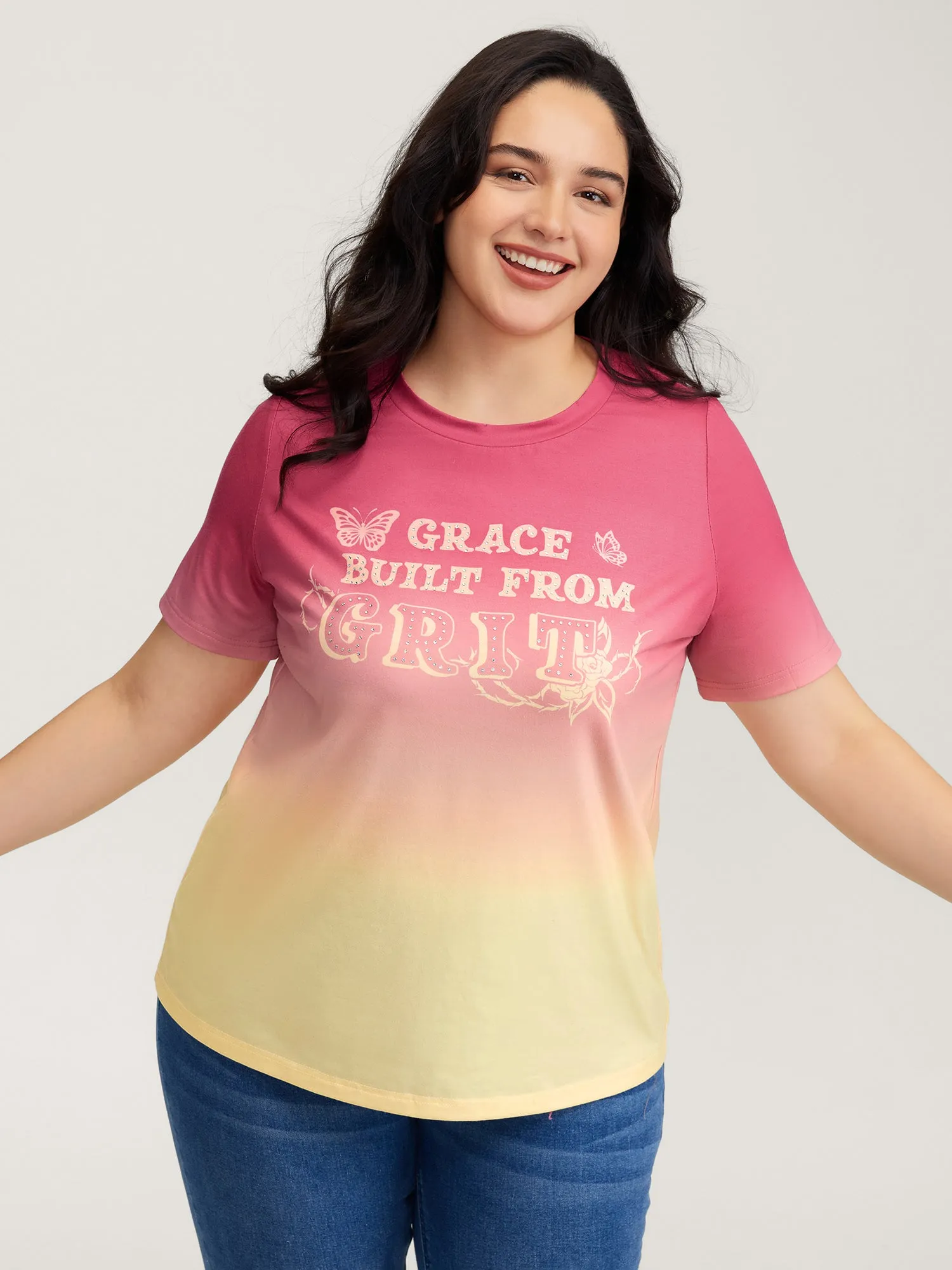 Supersoft Tie-Dye Gradient Graphic T-Shirt sold by Bloomchic product image thumbnail 2