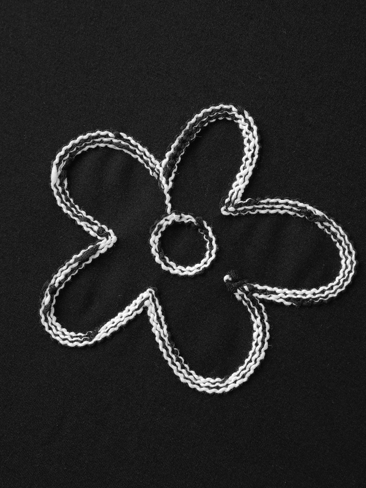 Floral Cord Embroidery Round Neck Sweatshirt sold by Bloomchic product image thumbnail 5