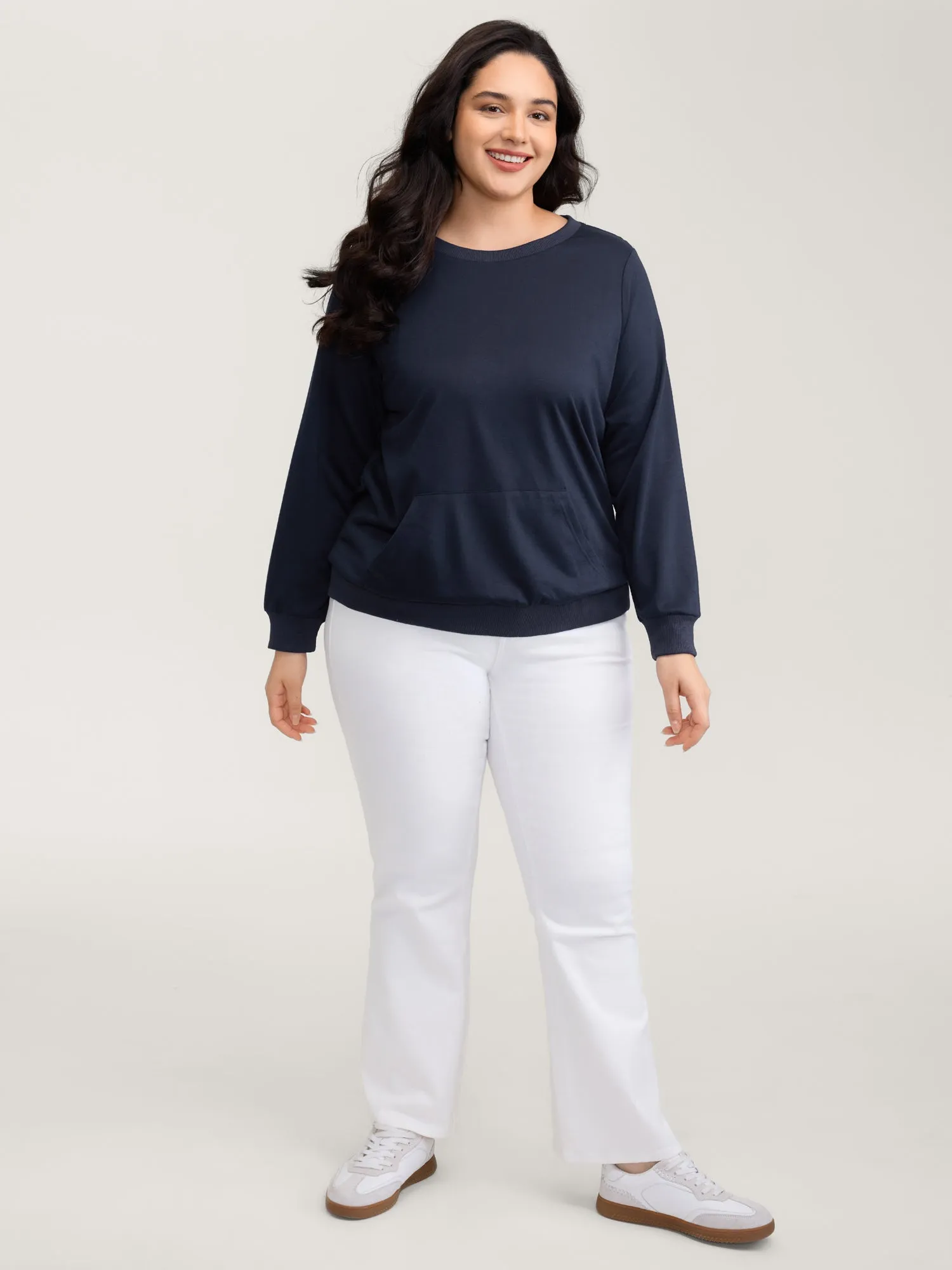 Floral Cut-Work Embroidery Solid Sweatshirt sold by Bloomchic product image thumbnail 3