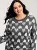 Monochrome Hearts Slit Round Neck Pullover sold by Bloomchic