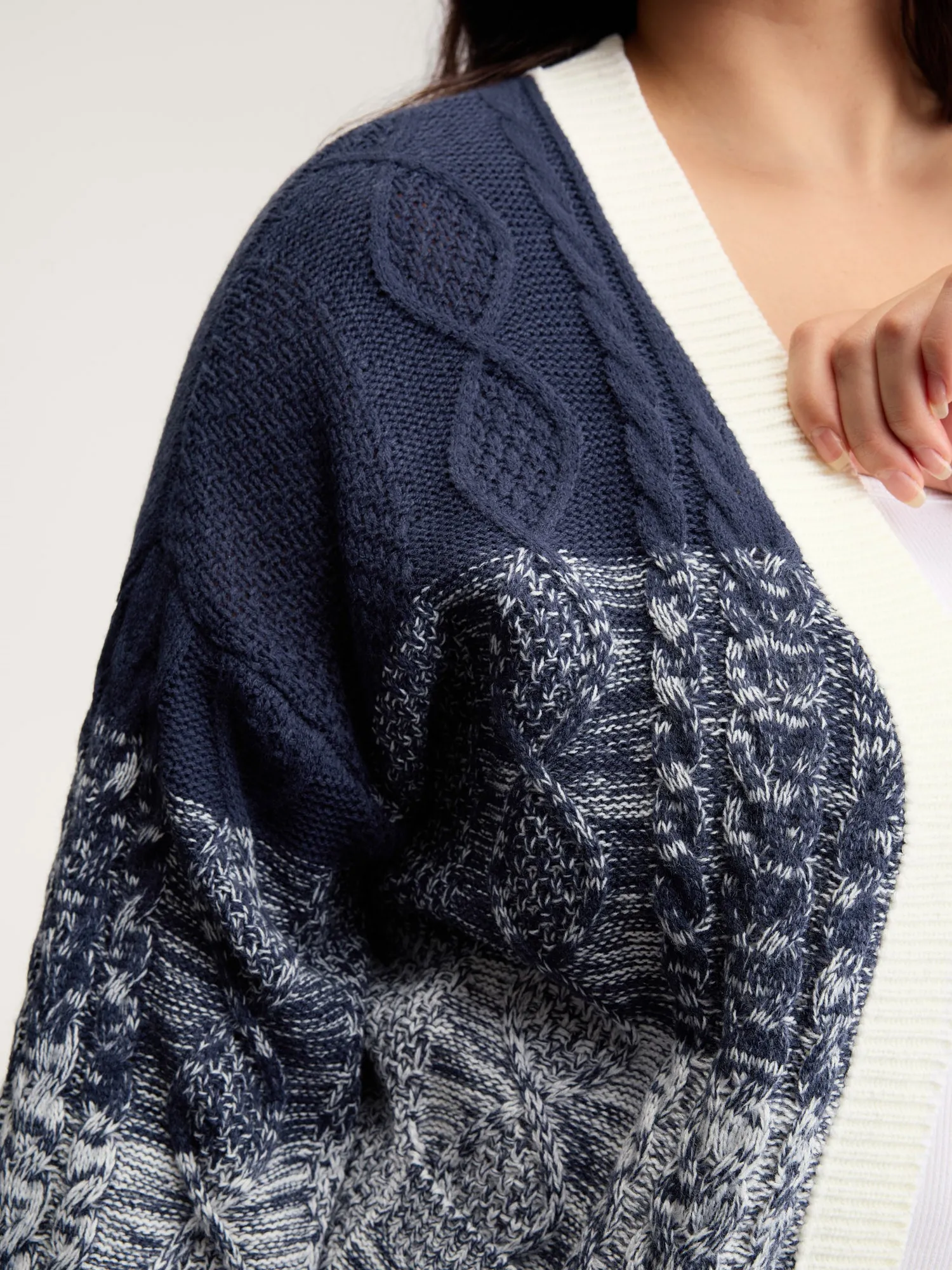 Arc-Hem Ombre Gradient Knit Cardigan sold by Bloomchic product image thumbnail 2