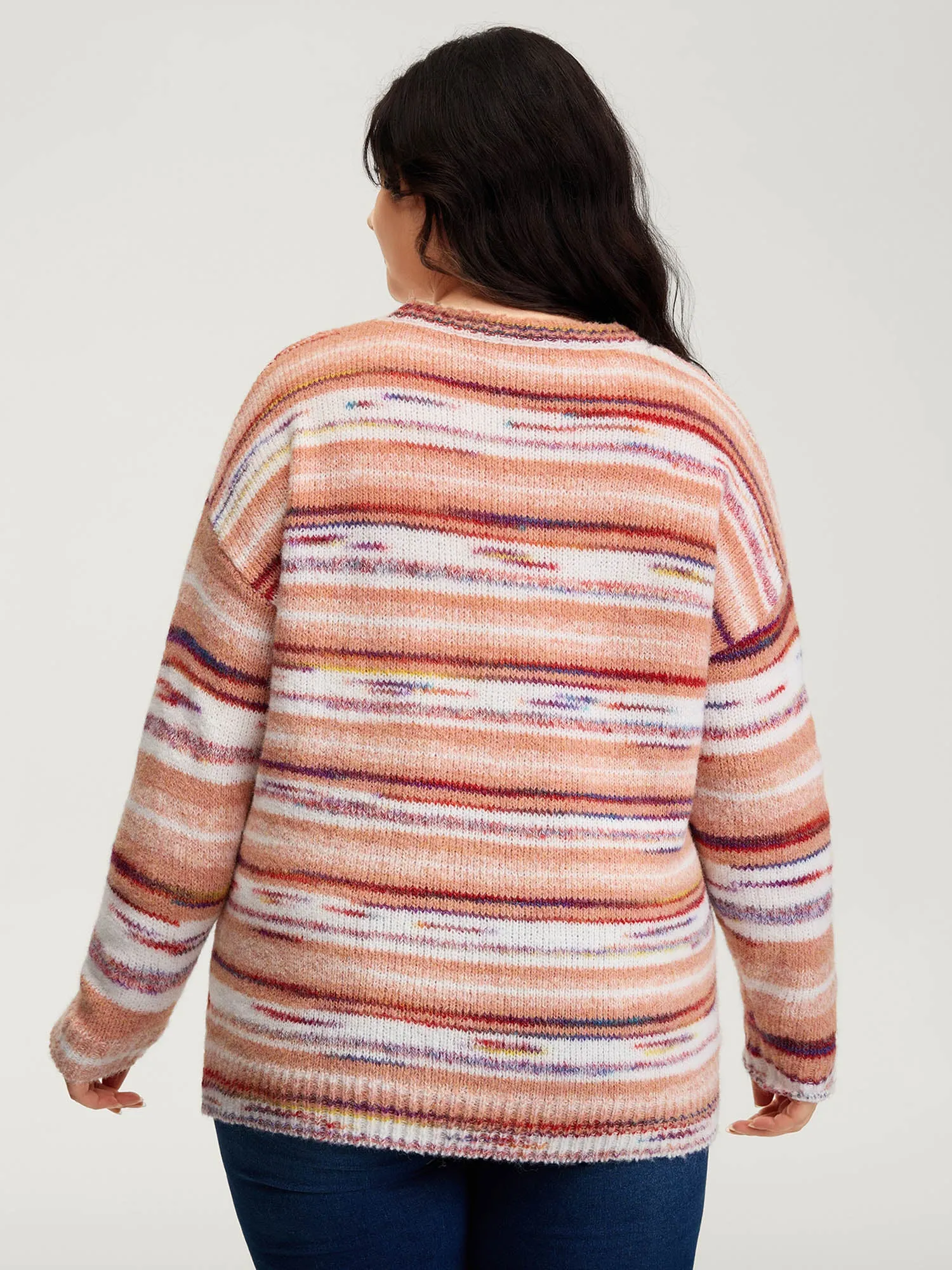 Color Gradient Stripe Crew Neck Pullover sold by Bloomchic product image thumbnail 4