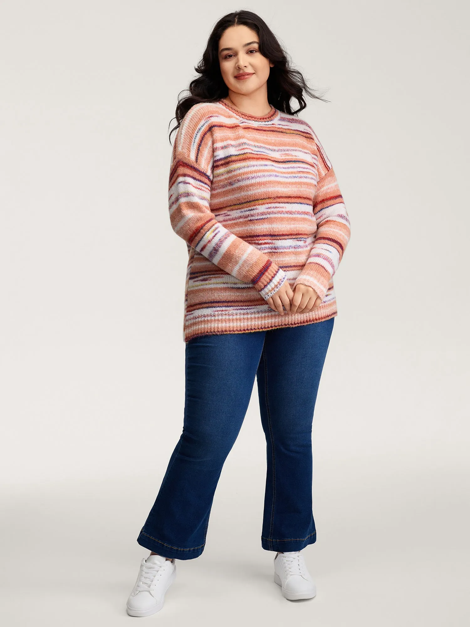 Color Gradient Stripe Crew Neck Pullover sold by Bloomchic product image thumbnail 3