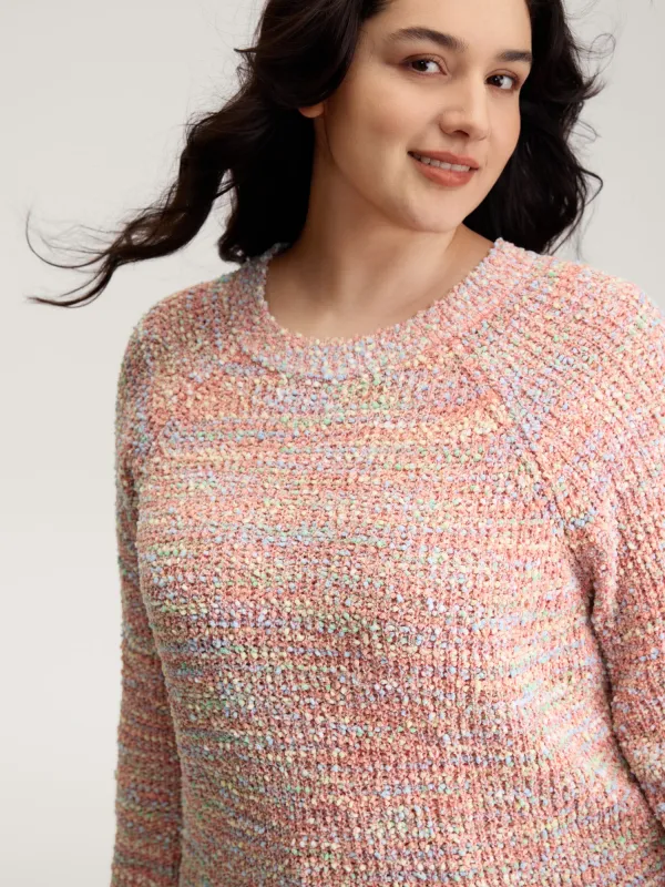 Heather Raglan Sleeve Contrast Pullover sold by Bloomchic