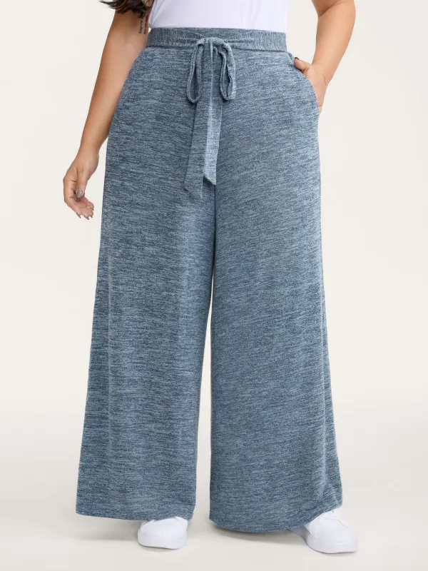 Stretchy Mixed-Color Belted Wide-Leg Pants sold by Bloomchic