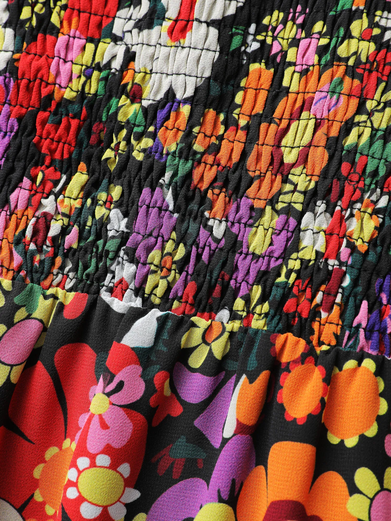 Floral Shirred Pockets Stretchy Waist Midi Dress sold by Bloomchic product image thumbnail 5