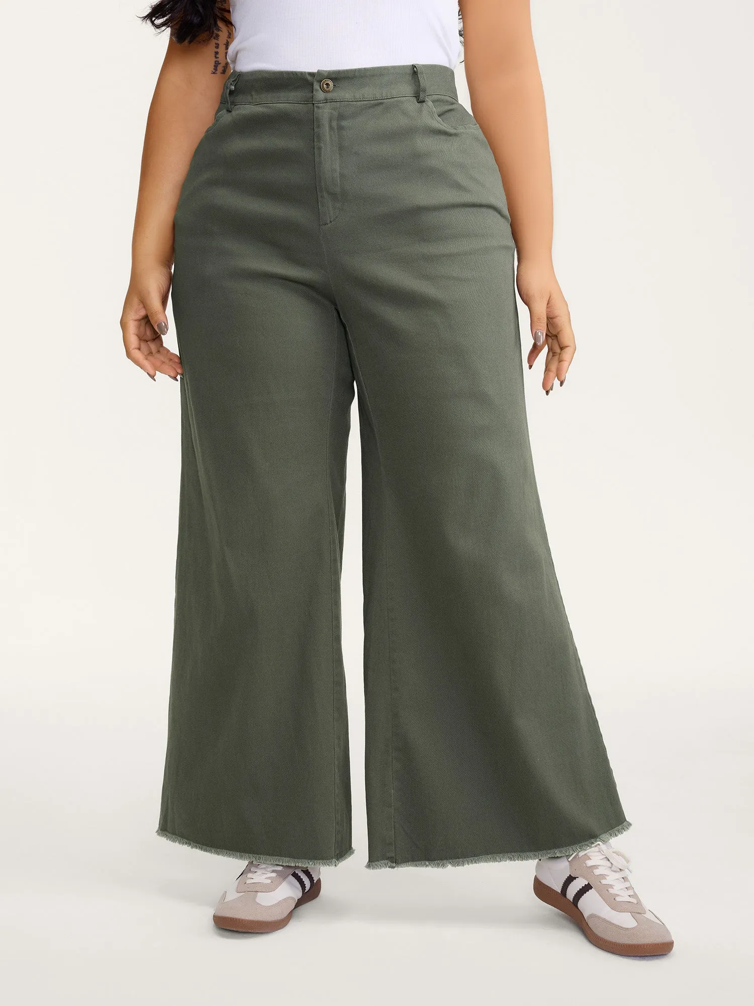 Vintage Wash Flared Hem Bootcut Pants sold by Bloomchic