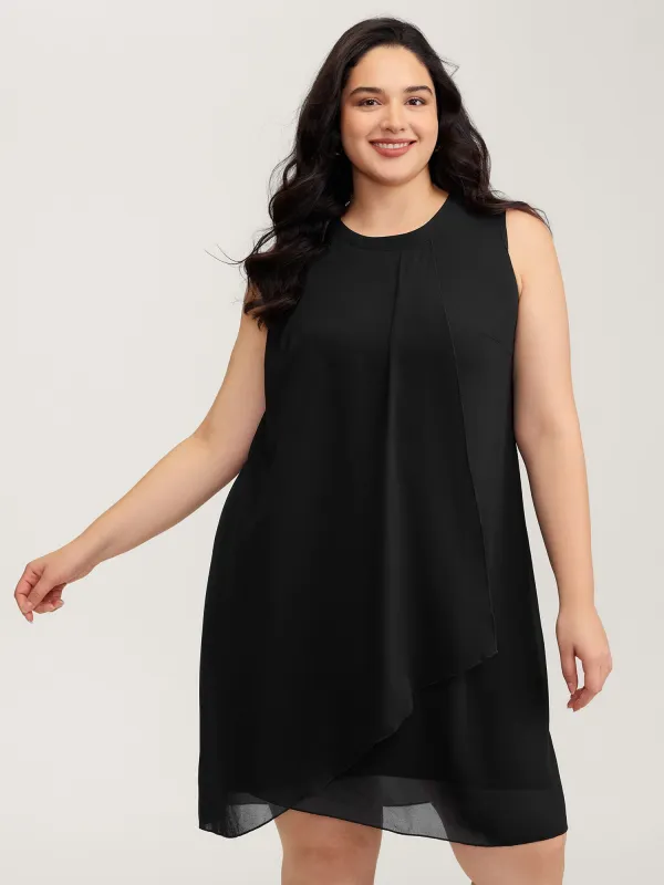Chiffon Sheer Pleated Knee-Length Dress sold by Bloomchic