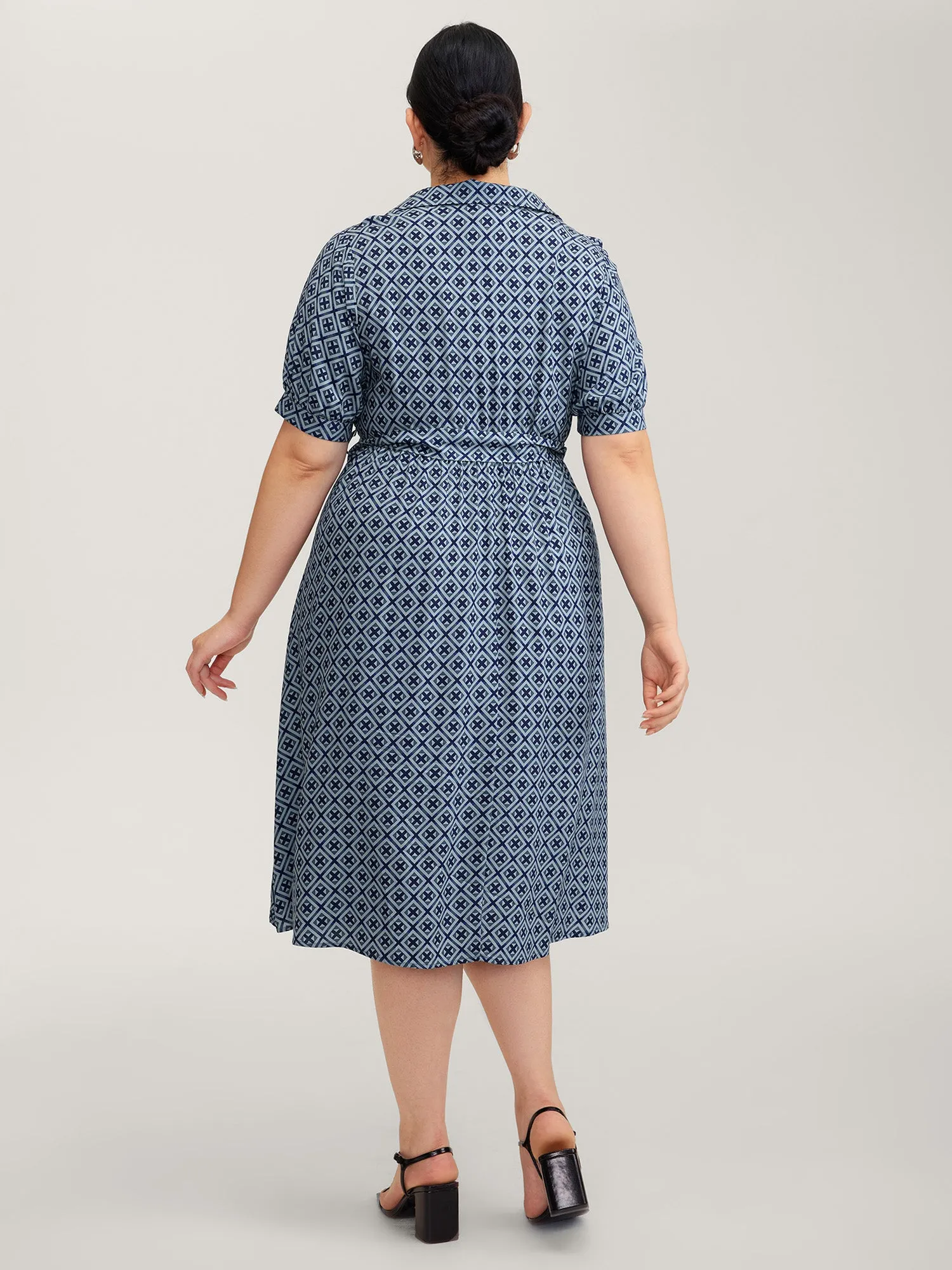 Geometric Print Belted Waist Maxi Dress sold by Bloomchic product image thumbnail 4