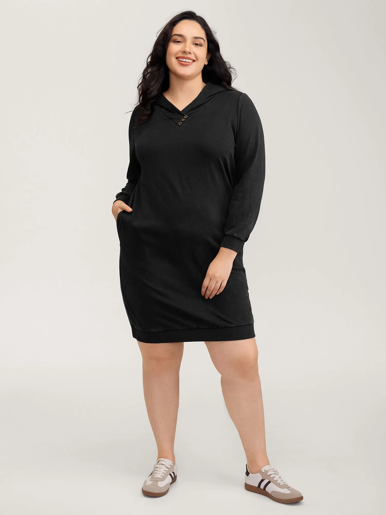 Vintage Hooded Sweatshirt Midi Dress sold by Bloomchic