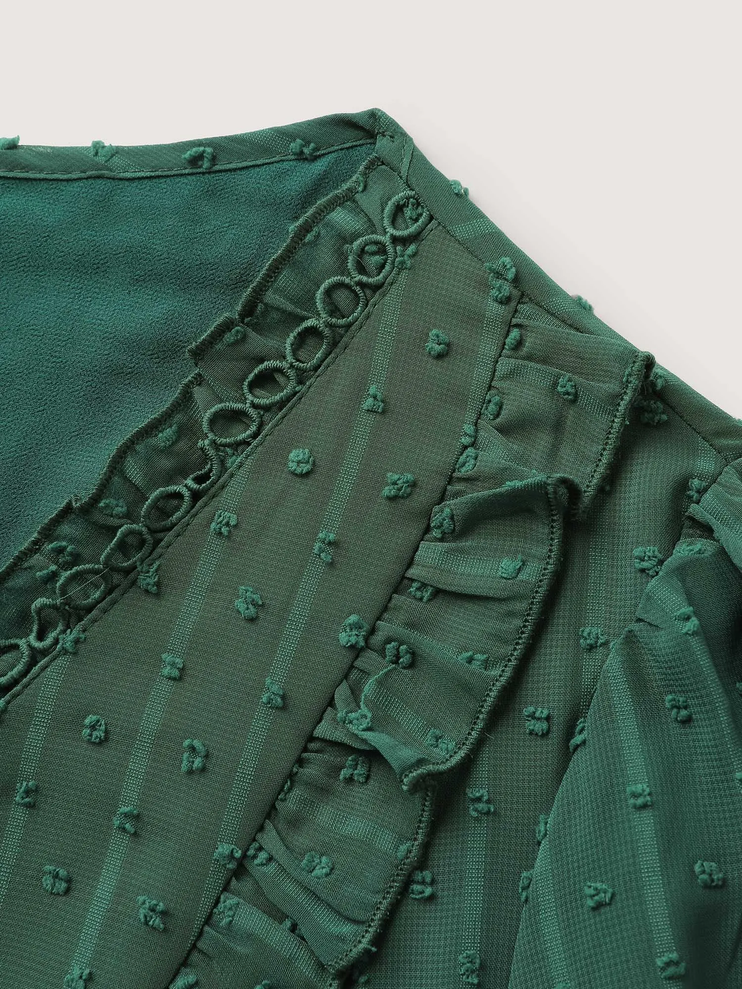 Ruffle Textured Lace Trim Blouse sold by Bloomchic product image thumbnail 5