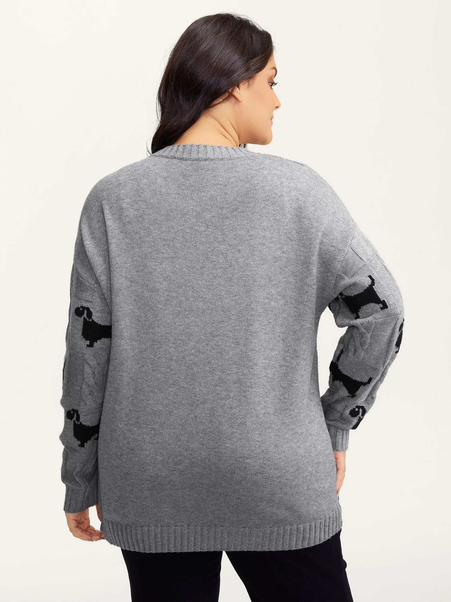 Supersoft Textured Dog Print Pullover sold by Bloomchic product image thumbnail 4