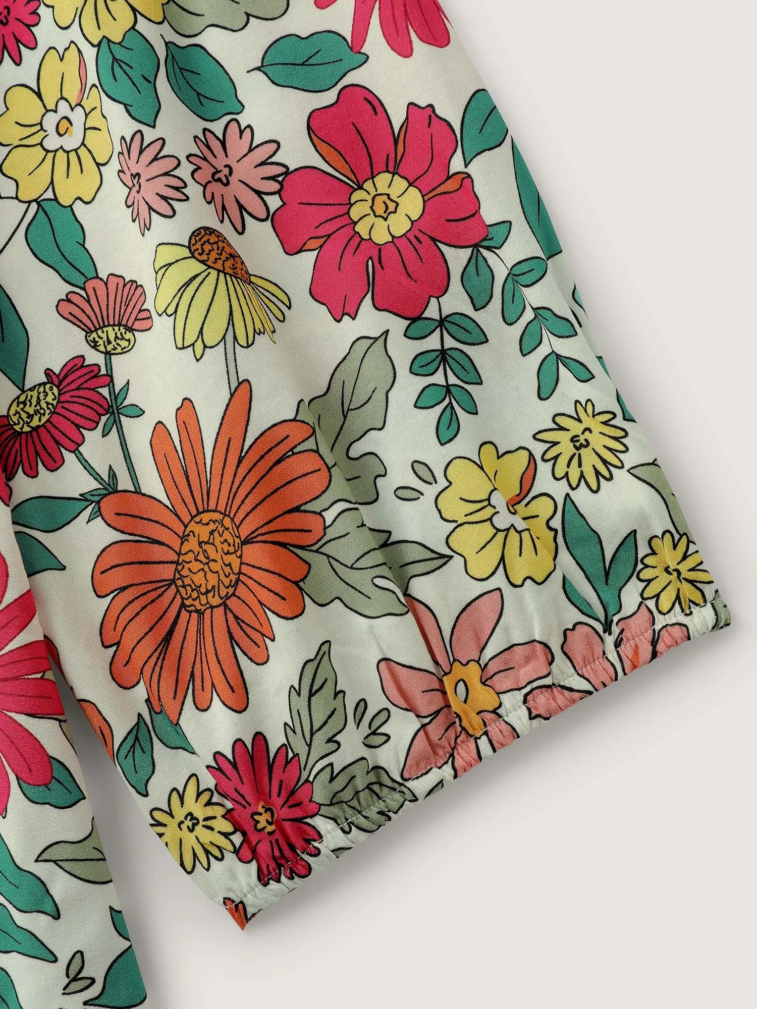 Supersoft Large Floral Print Pleated Neck Blouse sold by Bloomchic product image thumbnail 5