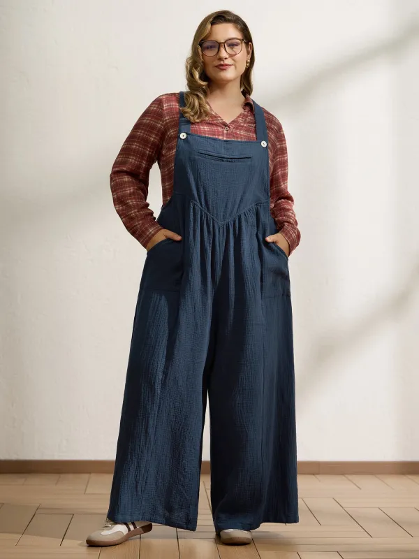 Pure Cotton Adjustable Easy Waist Jumpsuit sold by Bloomchic