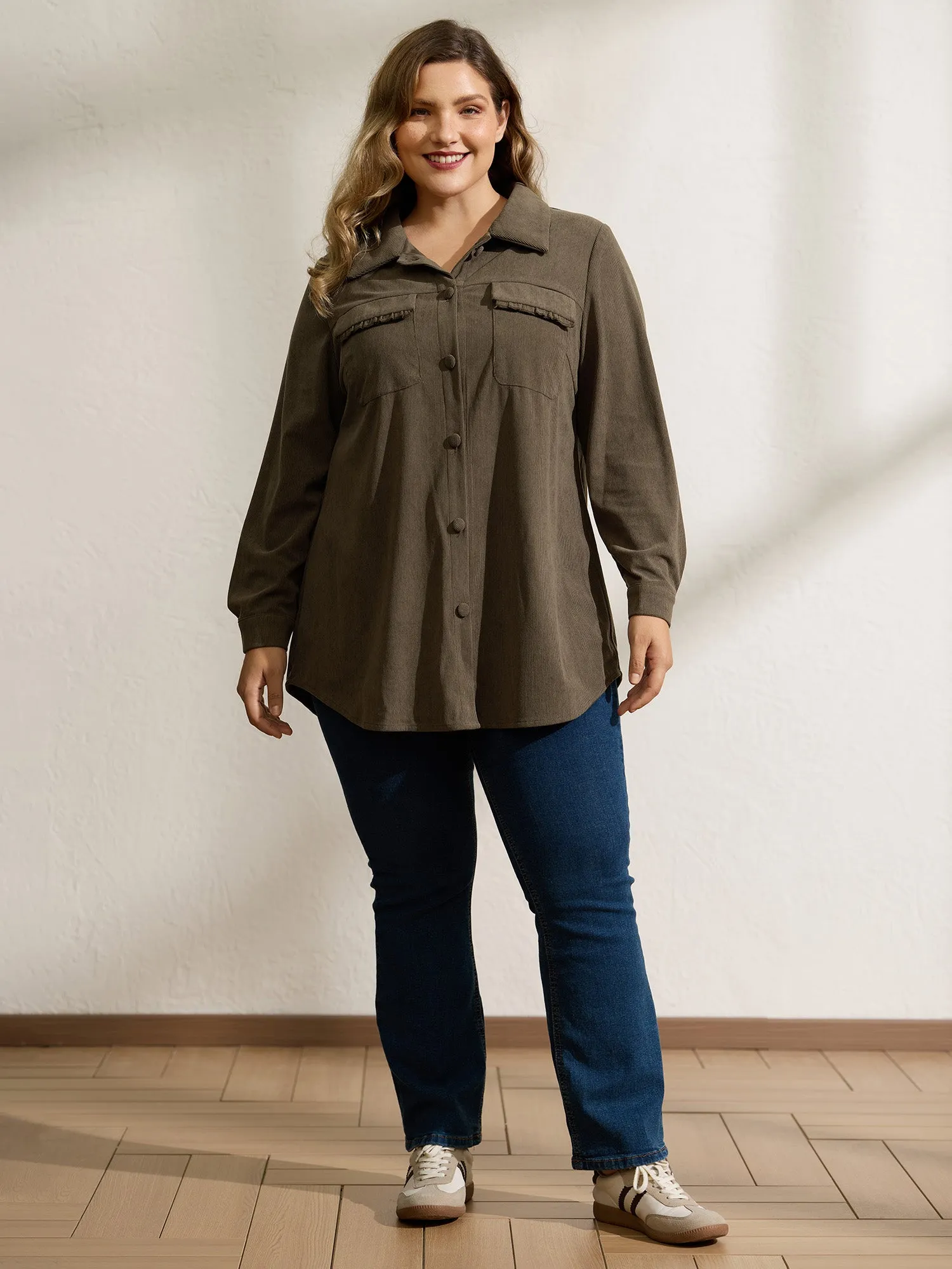 Textured Fringe Button Down Jacket sold by Bloomchic product image thumbnail 3