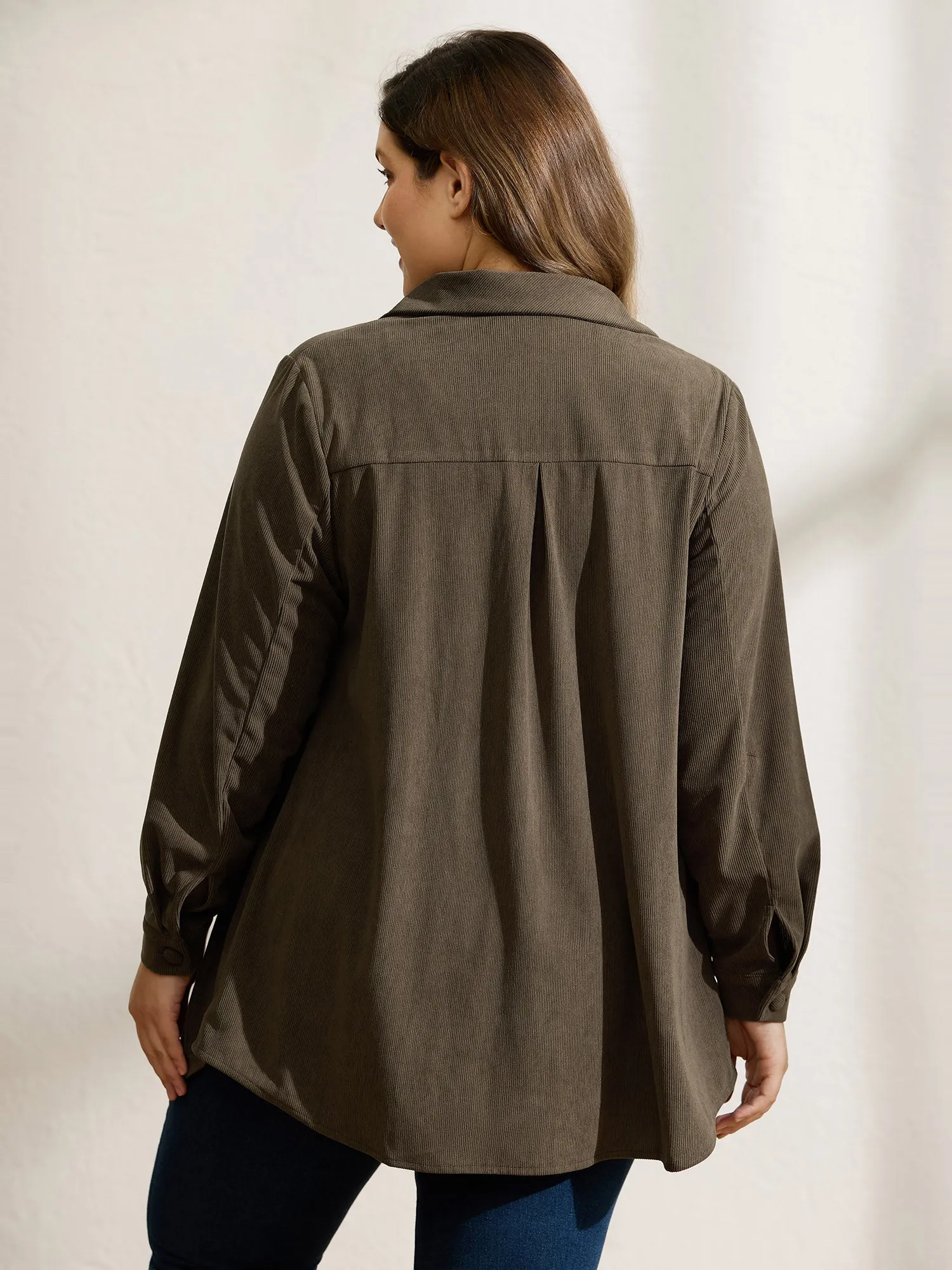 Textured Fringe Button Down Jacket sold by Bloomchic product image thumbnail 4