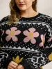 Jacquard Floral Garden Pattern Pullover sold by Bloomchic