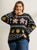 Jacquard Floral Garden Pattern Pullover sold by Bloomchic