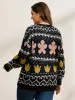 Jacquard Floral Garden Pattern Pullover sold by Bloomchic