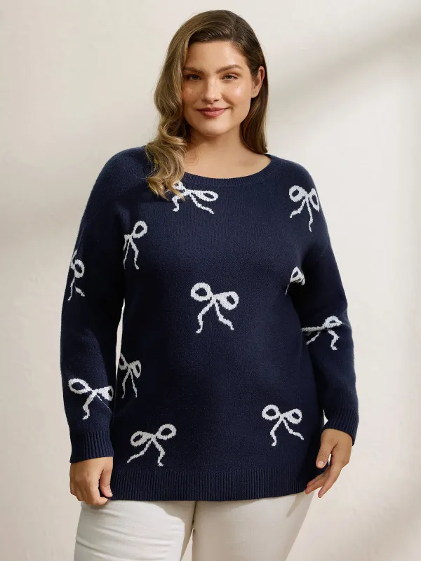 Supersoft Bowknot Boat Neckline Pullover sold by Bloomchic