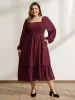 Shirred Bodice Ruffled Tiered Maxi Dress sold by Bloomchic