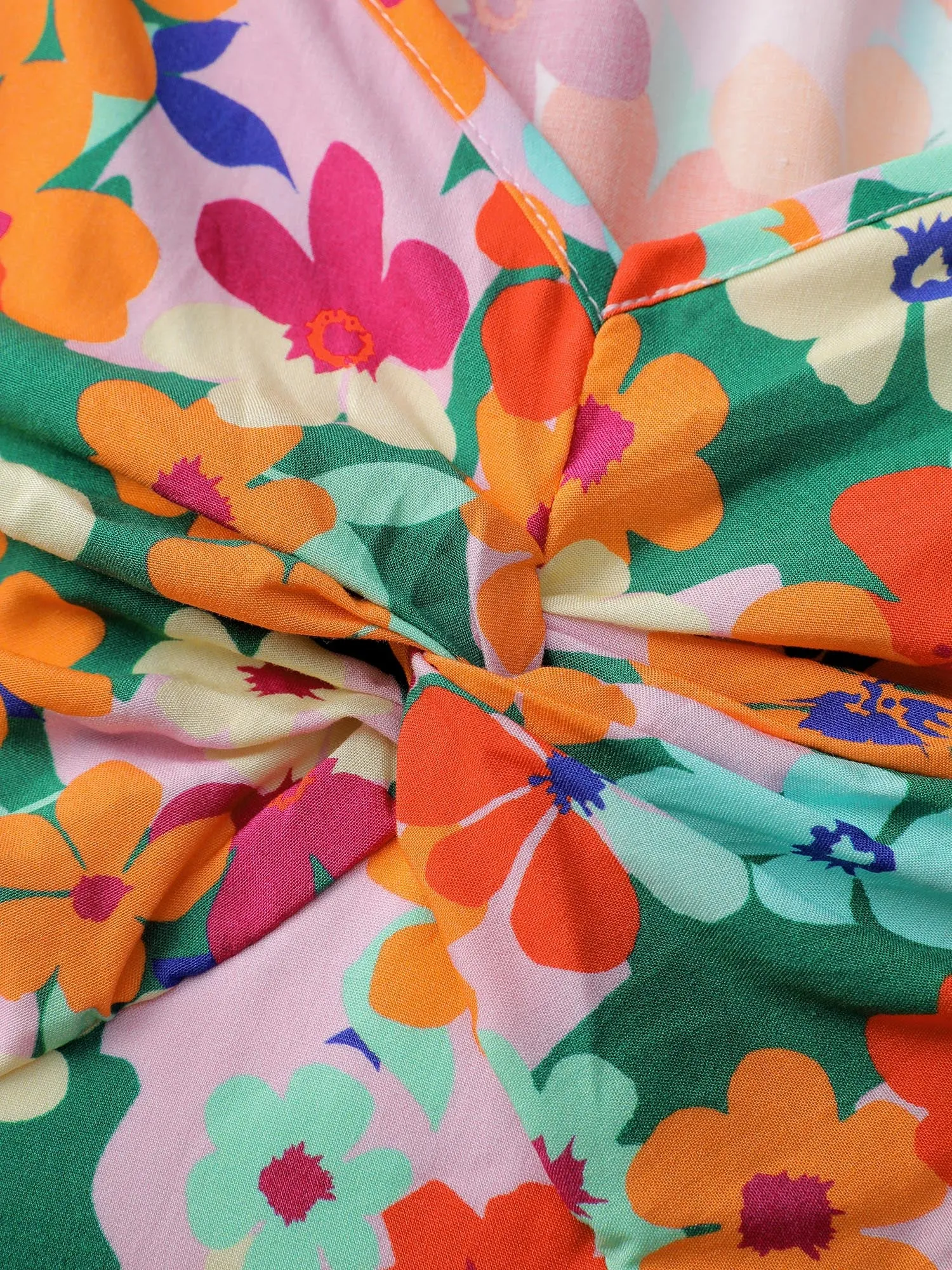 Floral Print Twist Knot Midi Dress sold by Bloomchic product image thumbnail 5