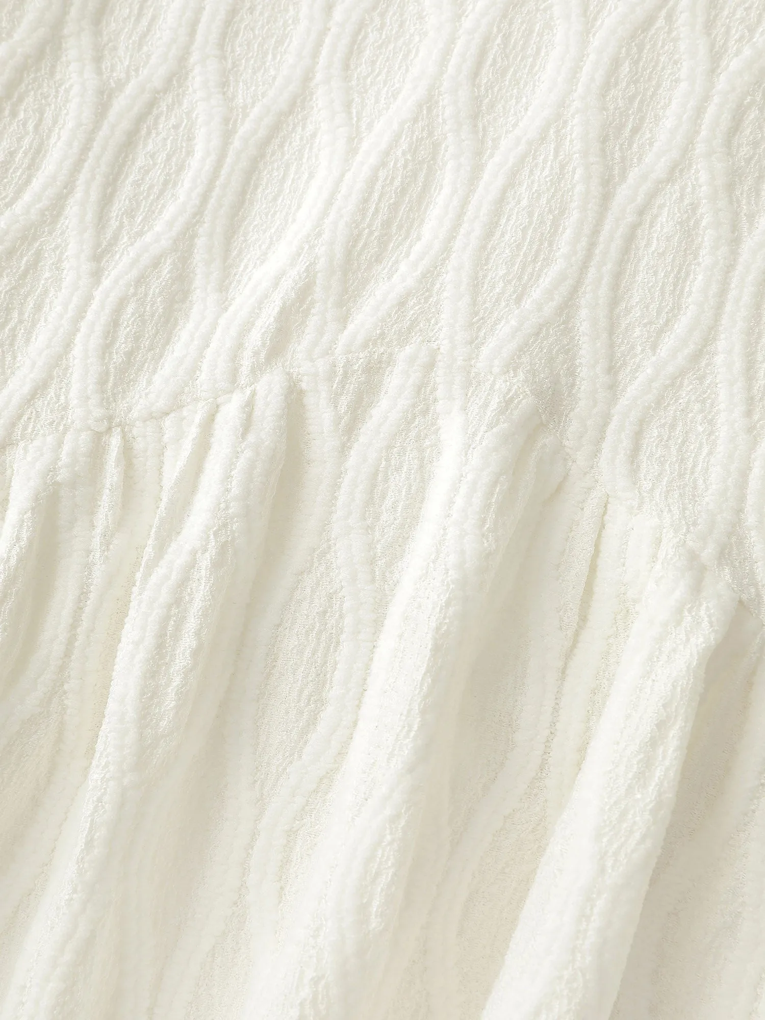 Textured Puffy Sleeve V-Neck Blouse sold by Bloomchic product image thumbnail 5